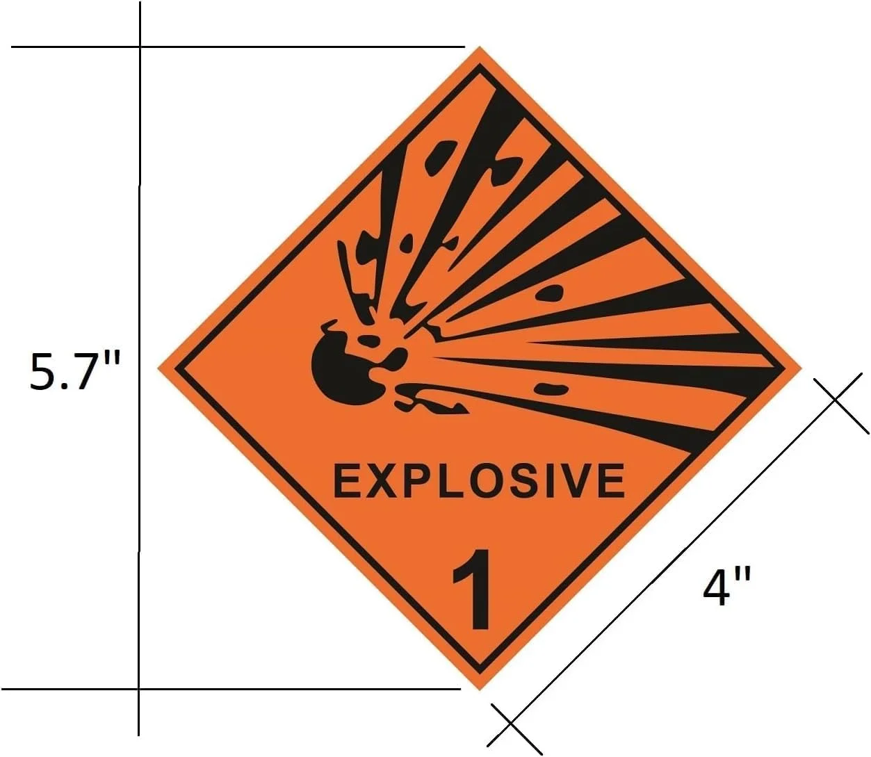 برچسب های ایمنی مواد منفجره Maxsafe (بسته 5 عددی)، 10x10 سانتی متر، برچسب برای پنجره ها، ماشین، جعبه ها، ظروف، تجهیزات فن آوری، استفاده در محیط داخلی و خارجی