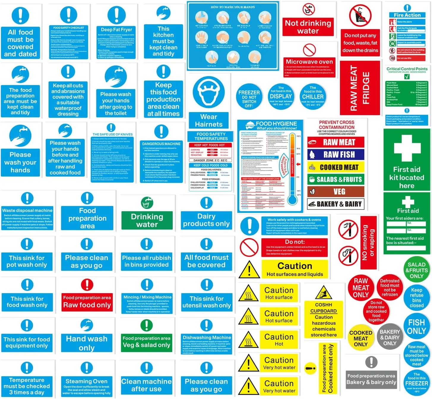 Joyfulmap 65 عدد برچسب لوازم جانبی کامل آشپزخانه، برچسب علائم ایمنی آشپزخانه، برچسب های ضد آب، اطمینان از انطباق در آشپزخانه های تجاری Joyfulmap 65 عدد برچسب لوازم جانبی کامل آشپزخانه، برچسب علائم ایمنی آشپزخانه، برچسب های ضد آب، اطمینان از انطباق در آشپزخانه های تجاری