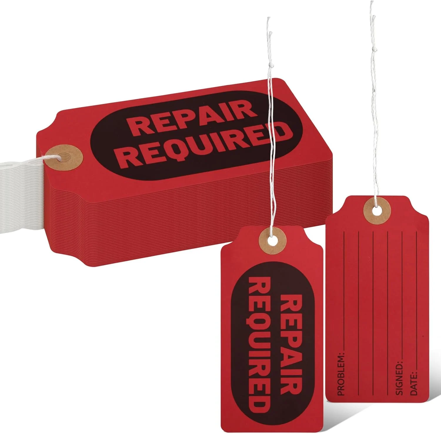 بسته 60 عددی علامت "نیازمند تعمیر" لاسوروا همراه با سیم، علائم قرمز رنگ تعمیر و نگهداری، برچسب های خارج از سرویس برای ماشین آلات صنعتی، درب ها، بازرسی و دستورالعمل های ایمنی بسته 60 عددی علامت "نیازمند تعمیر" لاسوروا همراه با سیم، علائم قرمز رنگ تعمیر و نگهداری، برچسب های خارج از سرویس برای ماشین آلات صنعتی، درب ها، بازرسی و دستورالعمل های ایمنی