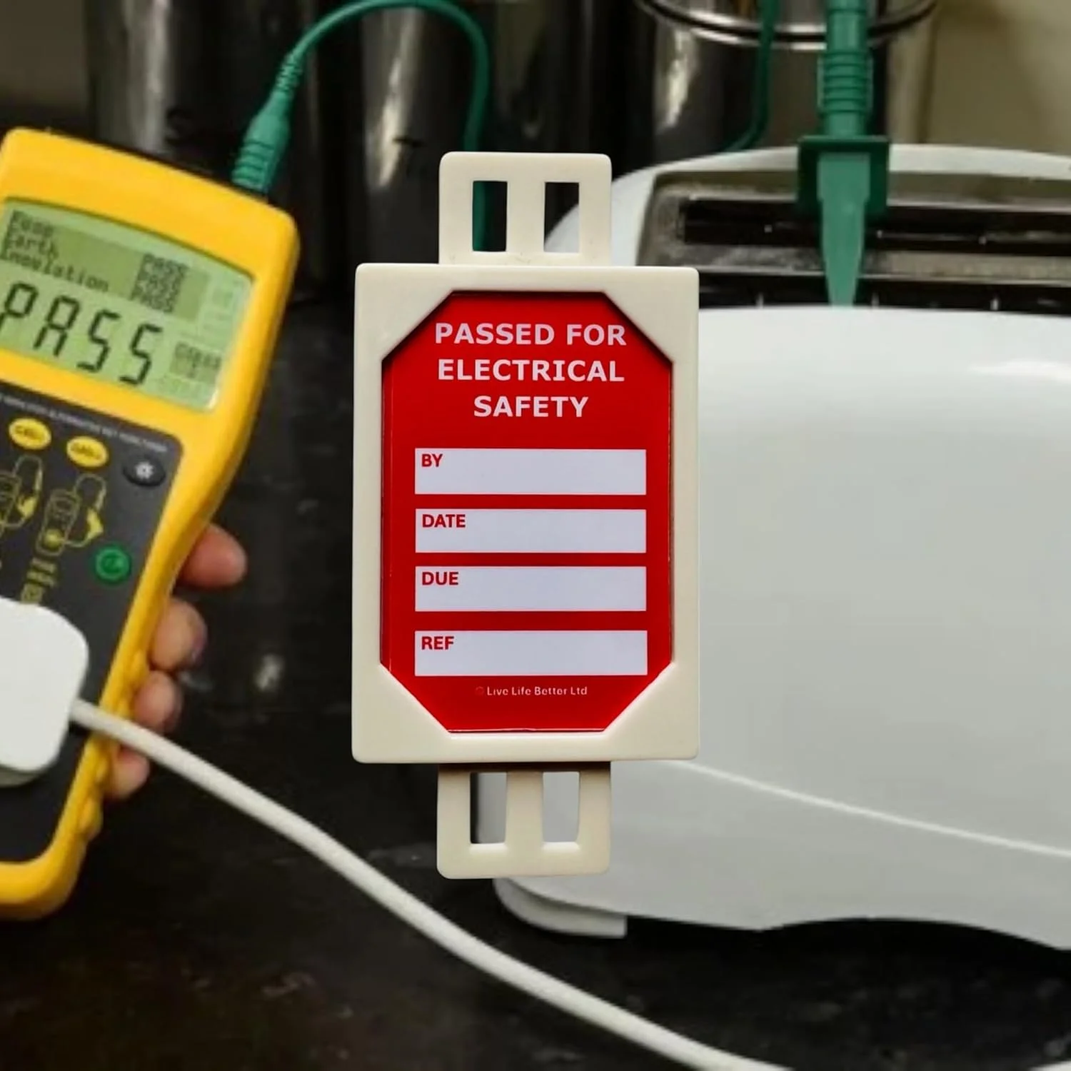 برچسب و درج کوچک بازرسی ایمنی الکتریکی (تست PAT) - بسته 20 عددی نگهدارنده و 40 عددی درج