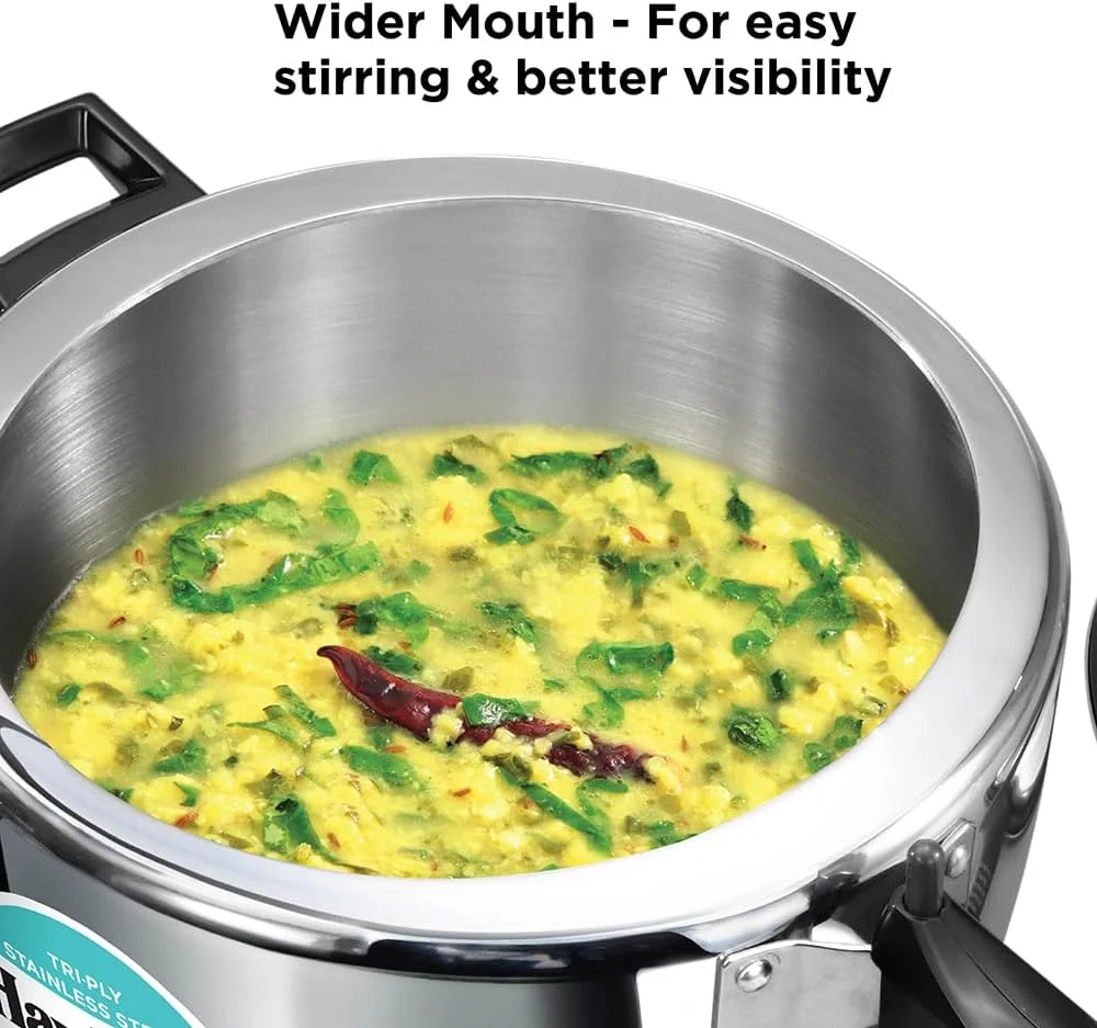 زودپز استیل سه لایه هاوکینز 7 لیتری، زودپز پهن، زودپز درب داخلی، نقره ای (HSST7W)