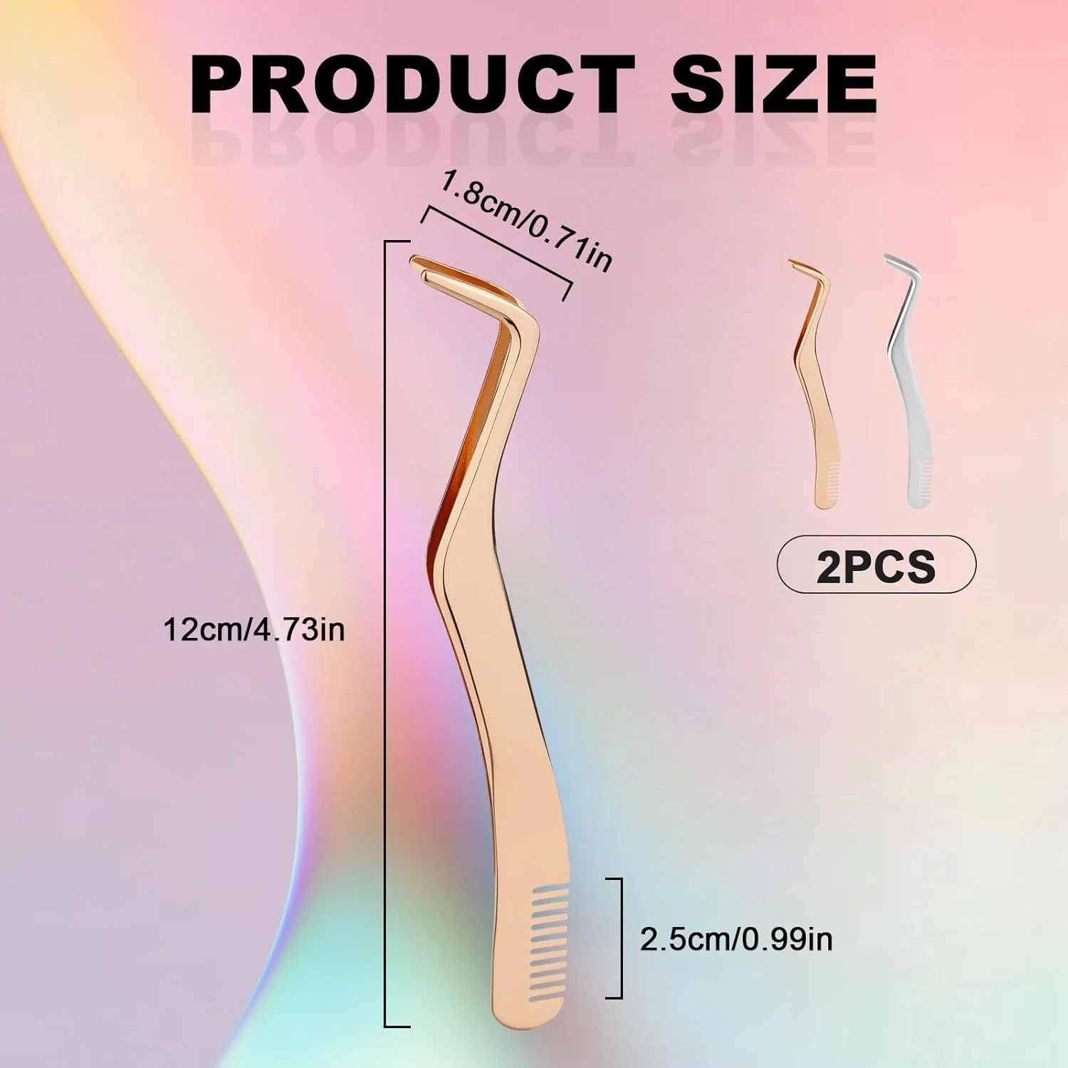 ست موچین مژه 2 عددی، موچین اکستنشن مژه استیل ضد زنگ با شانه، ابزار کاربرد مژه مصنوعی برای دختران، زنان، مبتدیان و آرایشگران (نقره ای، طلایی) ست موچین مژه 2 عددی، موچین اکستنشن مژه استیل ضد زنگ با شانه، ابزار کاربرد مژه مصنوعی برای دختران، زنان، مبتدیان و آرایشگران (نقره ای، طلایی)