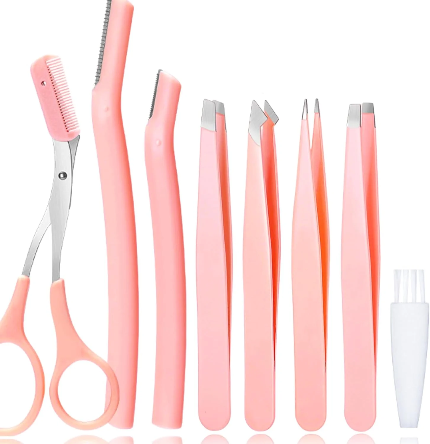 ست موچین برای اصلاح صورت و برداشتن موهای زائد بانوان، ست 8 عددی موچین ابرو دقیق با نوک های اریب و تیز، مناسب برای برداشتن موهای زیر پوستی آقایان (صورتی) ست موچین برای اصلاح صورت و برداشتن موهای زائد بانوان، ست 8 عددی موچین ابرو دقیق با نوک های اریب و تیز، مناسب برای برداشتن موهای زیر پوستی آقایان (صورتی)