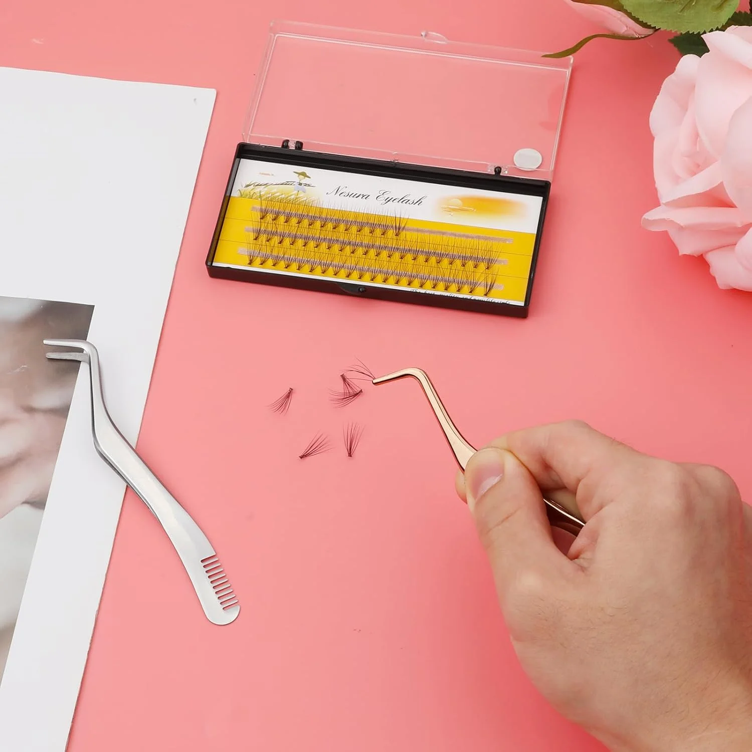 ست موچین مژه 2 عددی، موچین اکستنشن مژه استیل ضد زنگ با شانه، ابزار کاربرد مژه مصنوعی برای دختران، زنان، مبتدیان و آرایشگران (نقره ای، طلایی) ست موچین مژه 2 عددی، موچین اکستنشن مژه استیل ضد زنگ با شانه، ابزار کاربرد مژه مصنوعی برای دختران، زنان، مبتدیان و آرایشگران (نقره ای، طلایی)