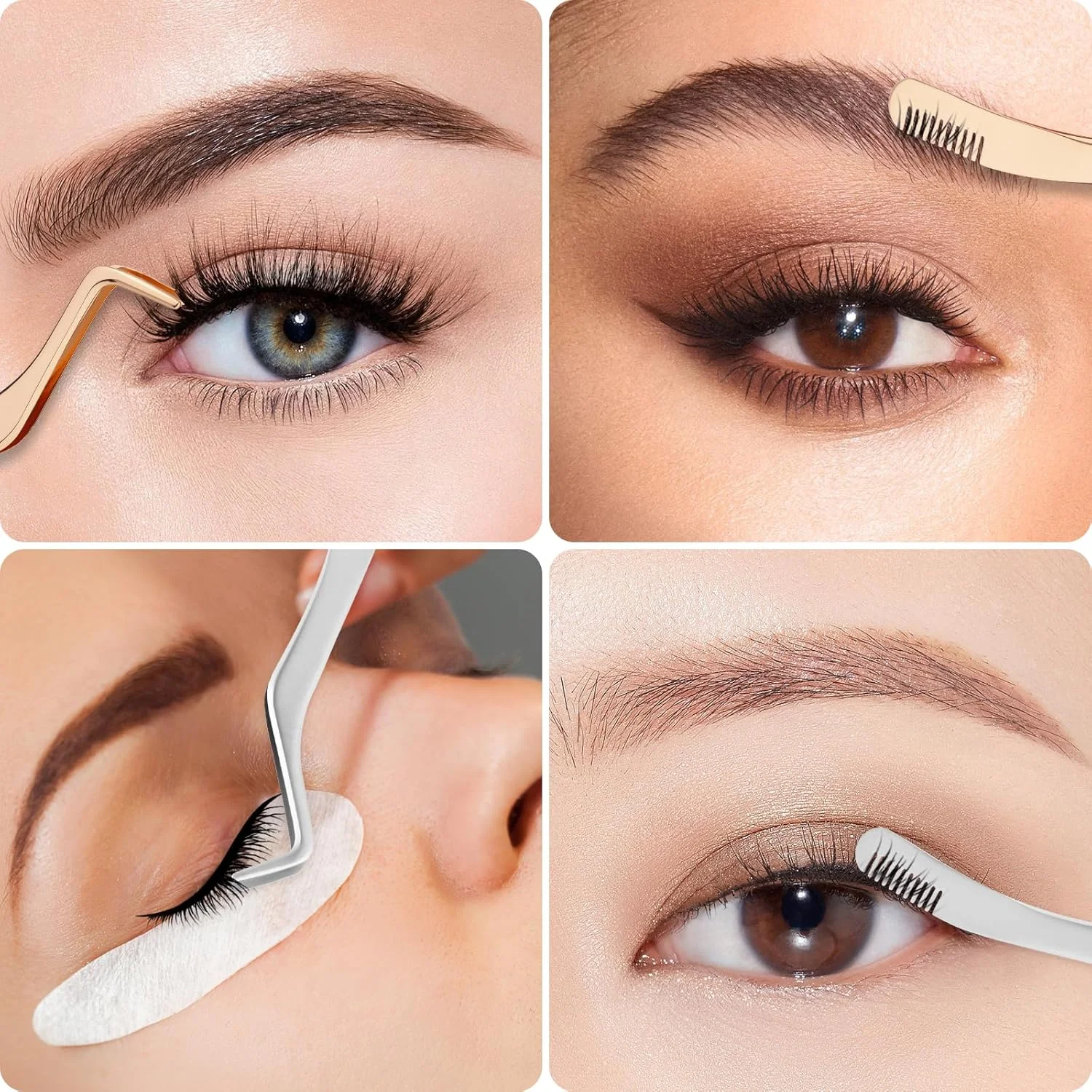 ست موچین مژه 2 عددی، موچین اکستنشن مژه استیل ضد زنگ با شانه، ابزار کاربرد مژه مصنوعی برای دختران، زنان، مبتدیان و آرایشگران (نقره ای، طلایی) ست موچین مژه 2 عددی، موچین اکستنشن مژه استیل ضد زنگ با شانه، ابزار کاربرد مژه مصنوعی برای دختران، زنان، مبتدیان و آرایشگران (نقره ای، طلایی)