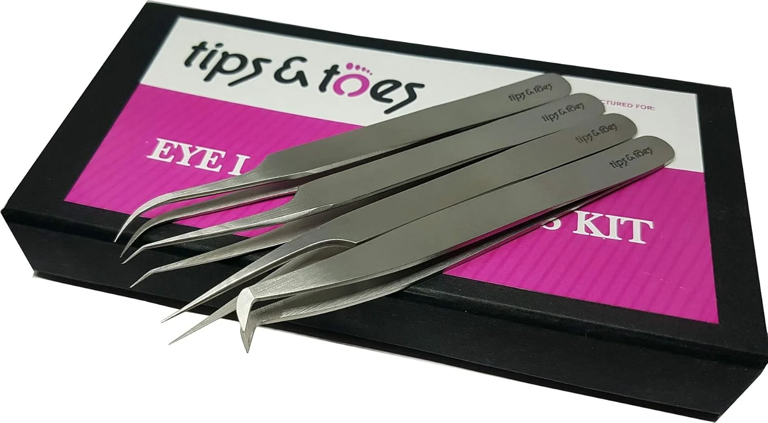 موچین مژه Tips&Toes – قابل اعتماد برای استفاده – ست موچین استیل ضد زنگ برای ابرو و مژه – بسته 4 عددی موچین مژه Tips&Toes – قابل اعتماد برای استفاده – ست موچین استیل ضد زنگ برای ابرو و مژه – بسته 4 عددی