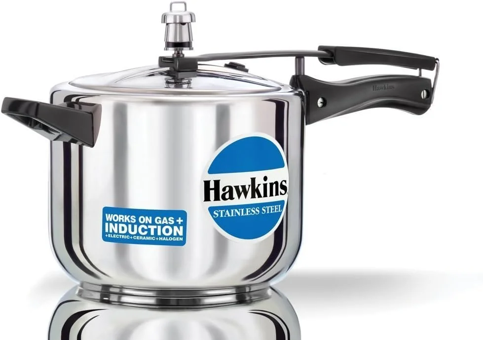 Hawkins 5 Litre Pressure Cooker, Stainless Steel Inner Lid Cooker, Induction Cooker, Silver (Hss50), 5 Liter