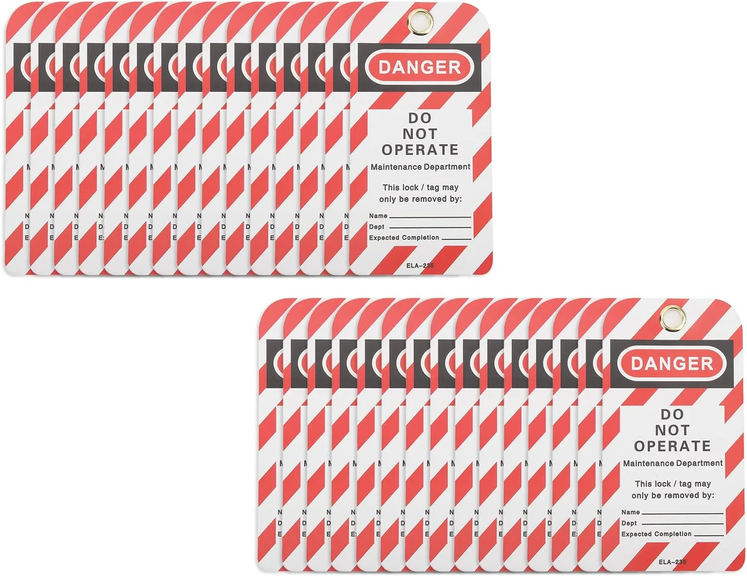 برچسب ایمنی قابل بازنویسی Haofy برای صنایع شیمیایی، 30 عدد برچسب قابل استفاده مجدد، مناسب برای تاسیسات، جنس فلز + PVC