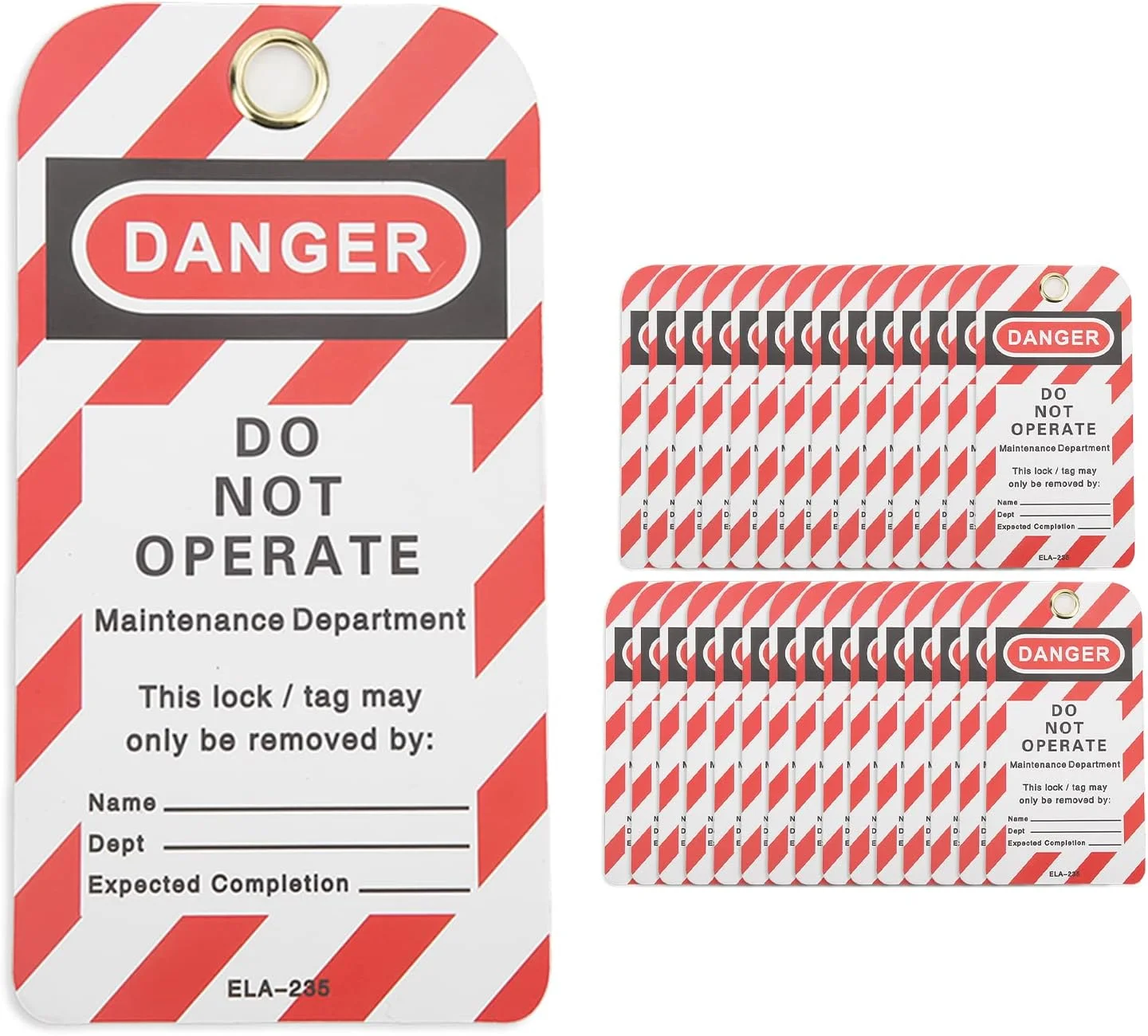 برچسب ایمنی قابل بازنویسی Haofy برای صنایع شیمیایی، 30 عدد برچسب قابل استفاده مجدد، مناسب برای تاسیسات، جنس فلز + PVC