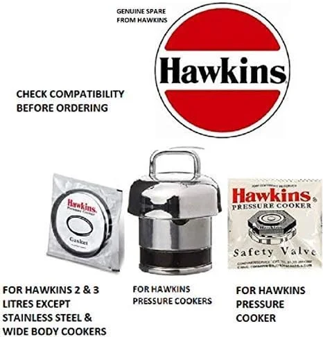 مجموعه واشر هاکینز A10-09، سوپاپ اطمینان B10-10 و وزنه دریچه (سوت) H10-20 هاکینز، ست 3 عددی، مناسب برای زودپزهای کلاسیک/کنتورا و 2 تا 3 لیتری. برای بررسی سازگاری به وب سایت هاکینز مراجعه کنید یا از ما سوال بپرسید.