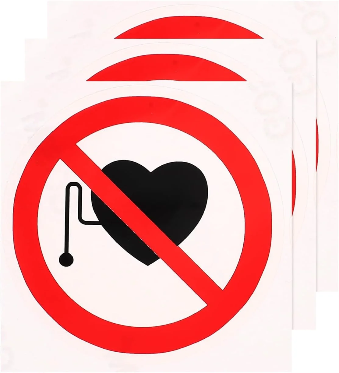 برچسب های هشدار دهنده GLEAVI، شامل 3 عدد برچسب ایمنی با مضمون "عدم استفاده از ضربان ساز". این برچسب ها برای احتیاط و هشدار در مورد استفاده از ضربان ساز طراحی شده اند و به صورت دایره ای شکل هستند.