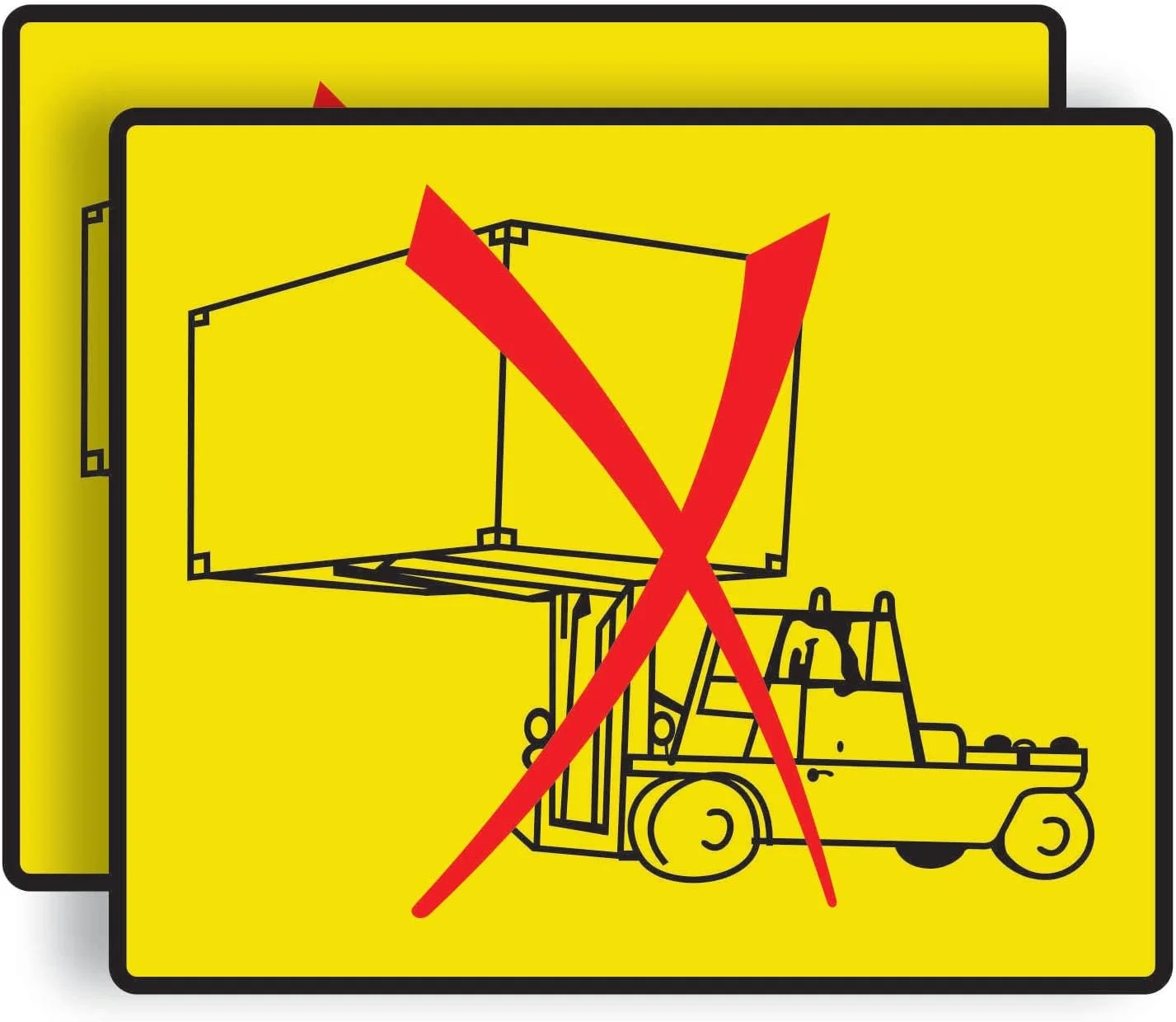 No Forklifting Pictogram – ISO Tank/Container Caution & Prohibtion Pictograms Labels | Premium Material Self Adhesive Laminated Vinyl Decals Sticker | Waterproof & UV Resistant | 25x30 CM | Pack of 2