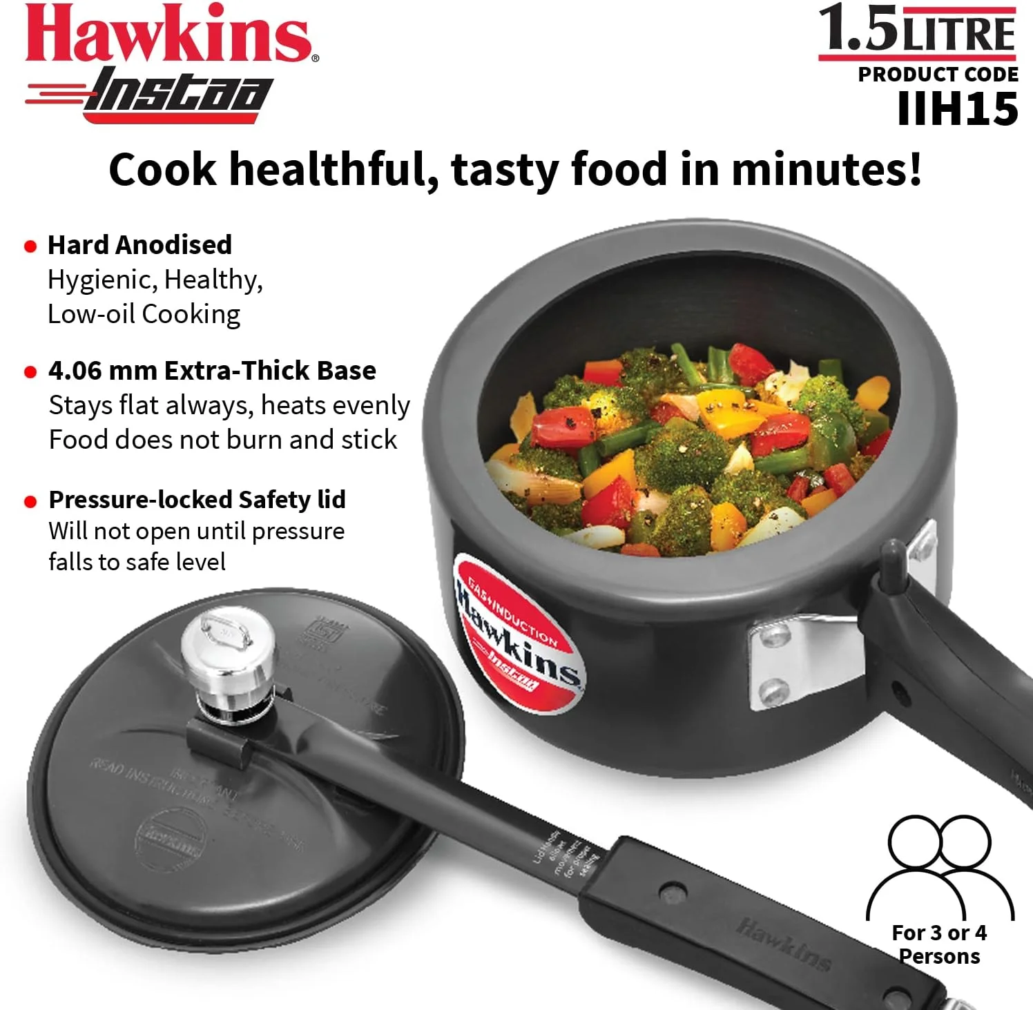 هاوکینز زودپز اینستا کوکر 1.5 لیتری مناسب برای اجاق های القایی