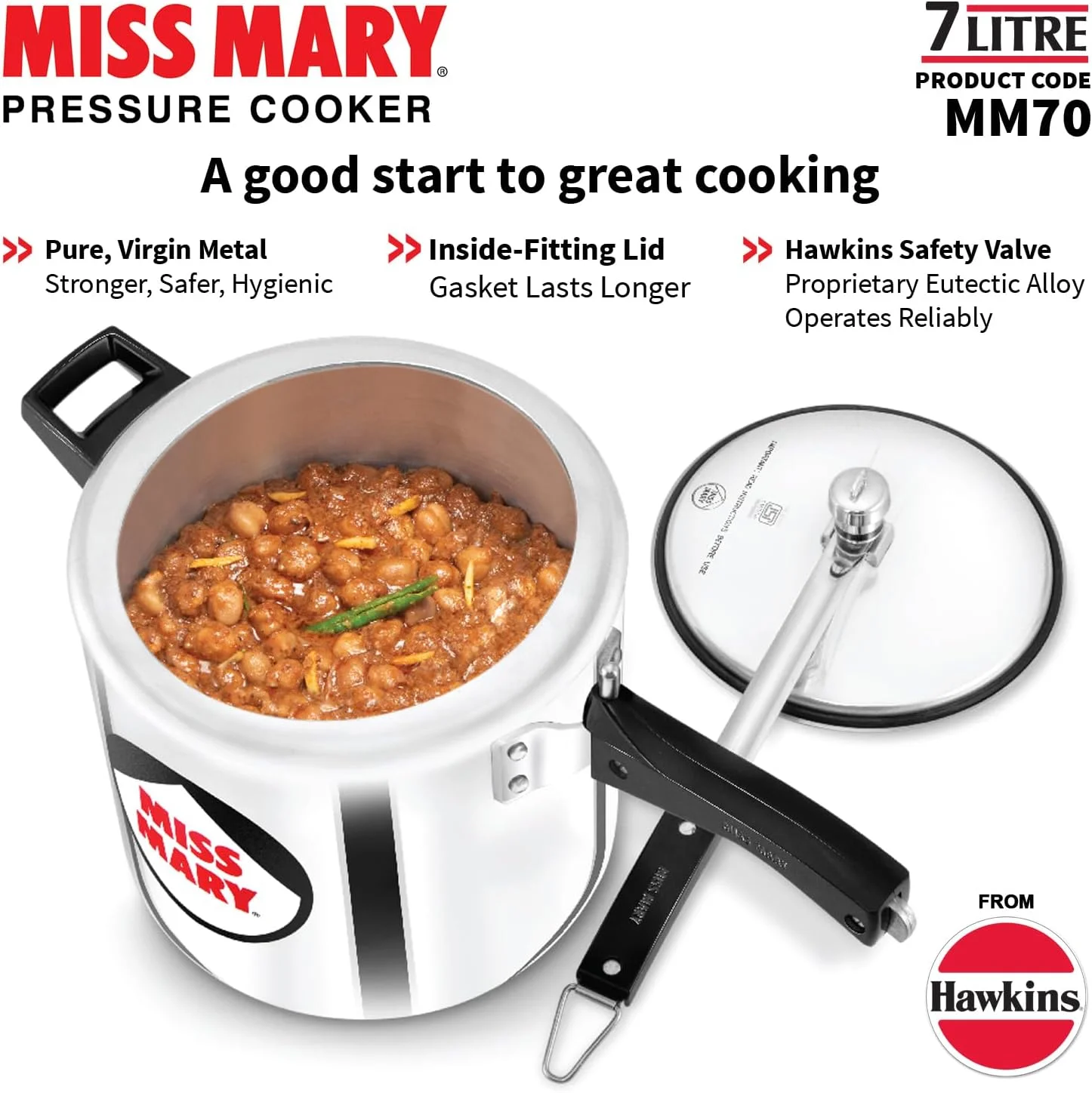 زودپز هاوکینز مدل Miss Mary با ظرفیت 7 لیتر (J74) - نقره ای