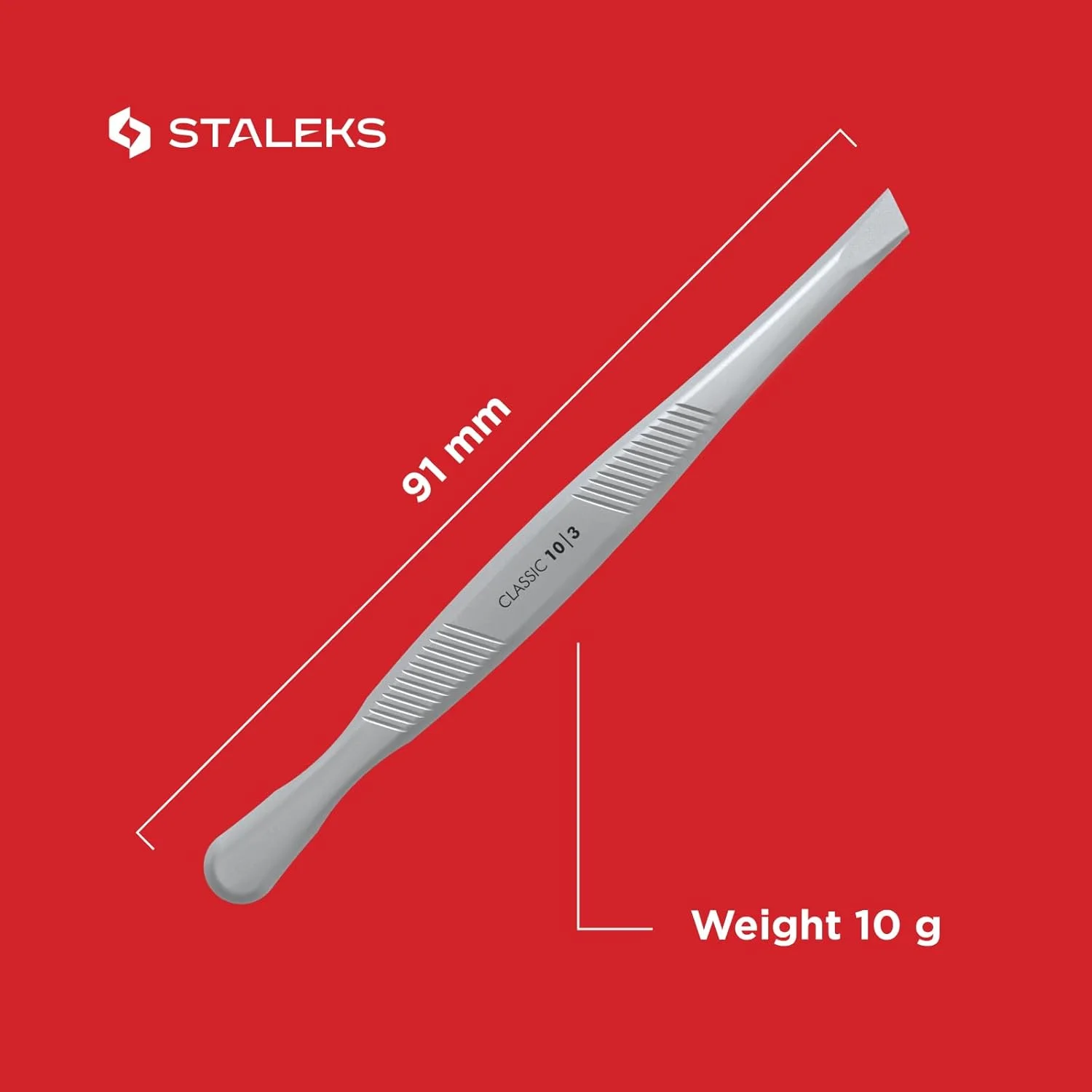 STALEKS - موچین ابرو CLASSIC 10 TYPE 3 (سر پهن مورب) STALEKS - موچین ابرو CLASSIC 10 TYPE 3 (سر پهن مورب)