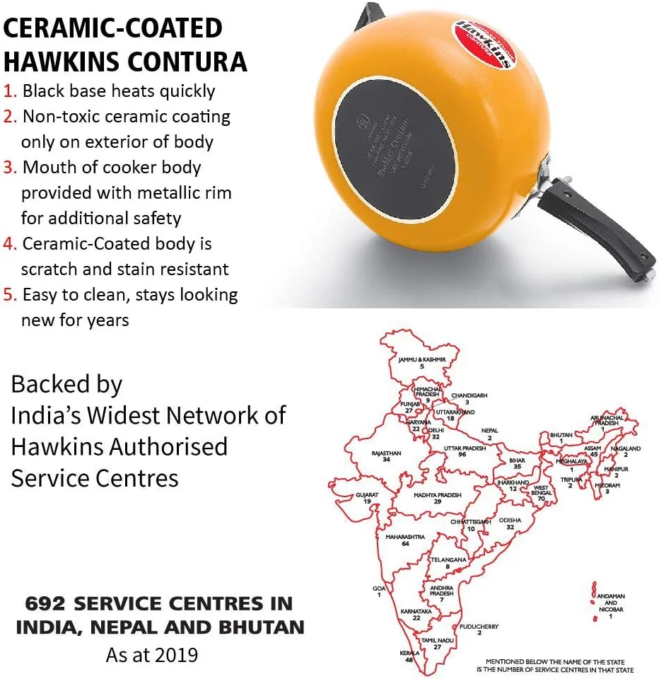 زودپز آلومینیومی با پوشش سرامیکی هاوکینز کنتورا، زرد، 5 لیتر، cmy50