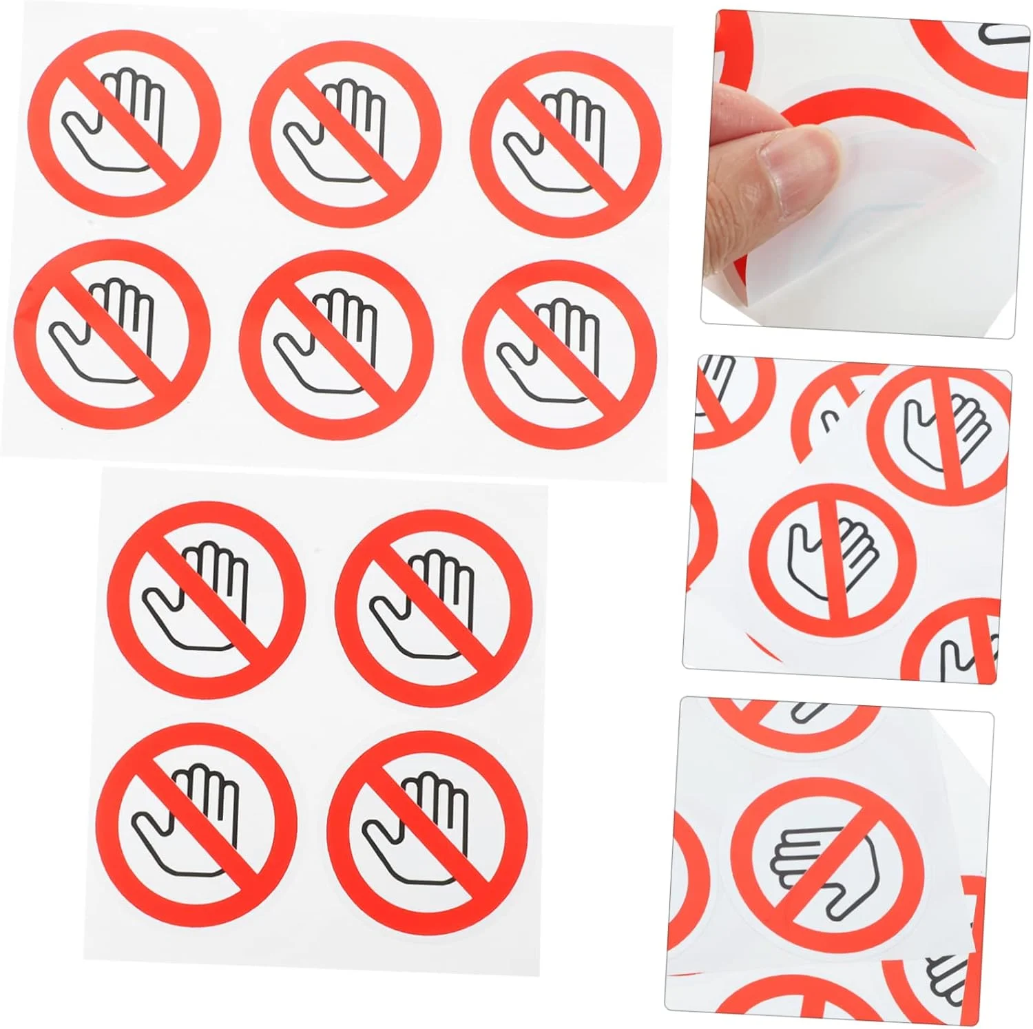 10 عدد برچسب ایمنی، برچسب های گرد Fjbiden برای خودرو، برچسب های هشدار دهنده، برچسب های احتیاطی ماشین ایمنی، علامت هشدار عدم استفاده از دست، برچسب عدم لمس