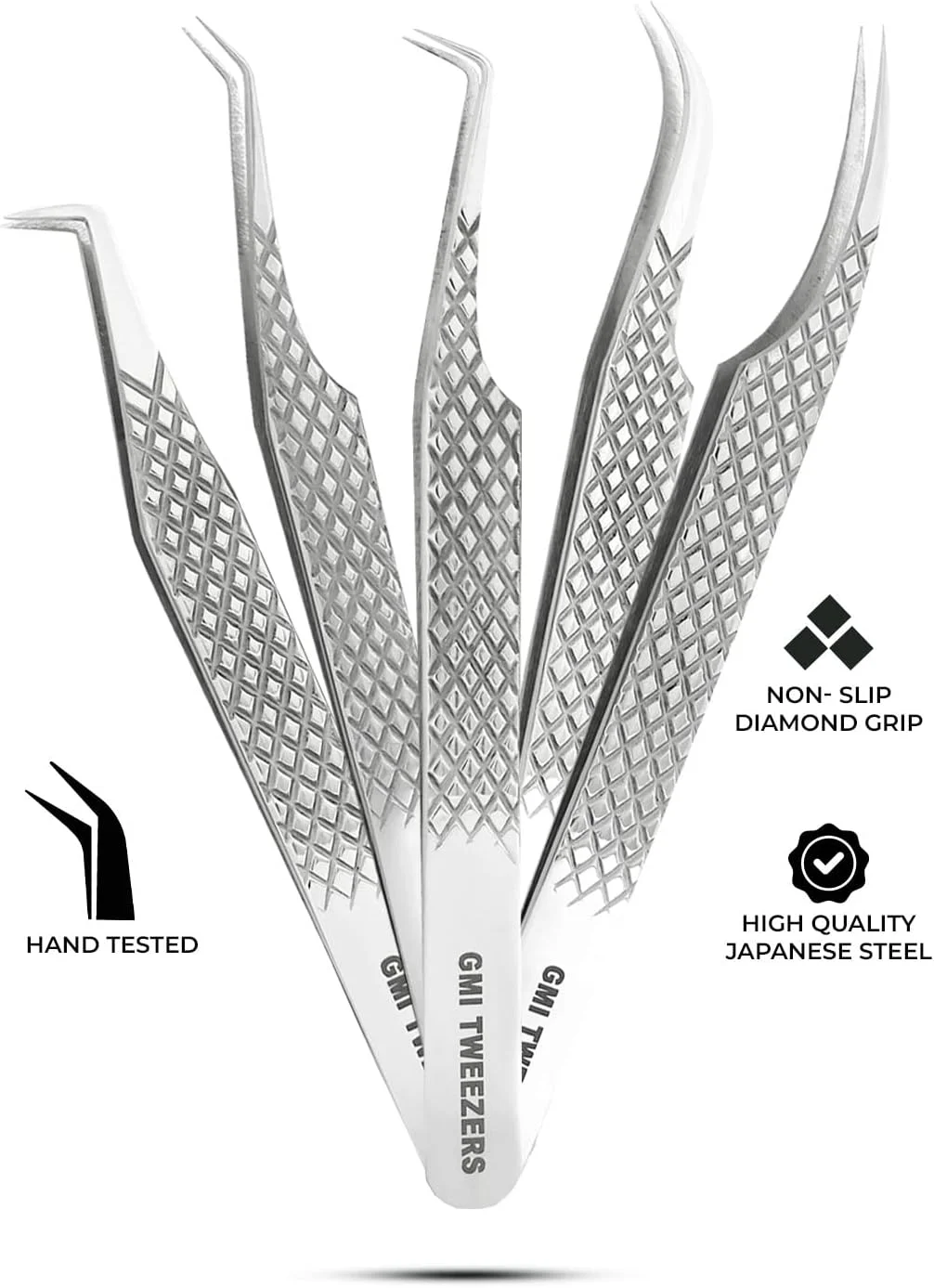 ست 5 عددی موچین مژه GMI - موچین استیل ضد زنگ چند منظوره ست 5 عددی موچین مژه GMI - موچین استیل ضد زنگ چند منظوره