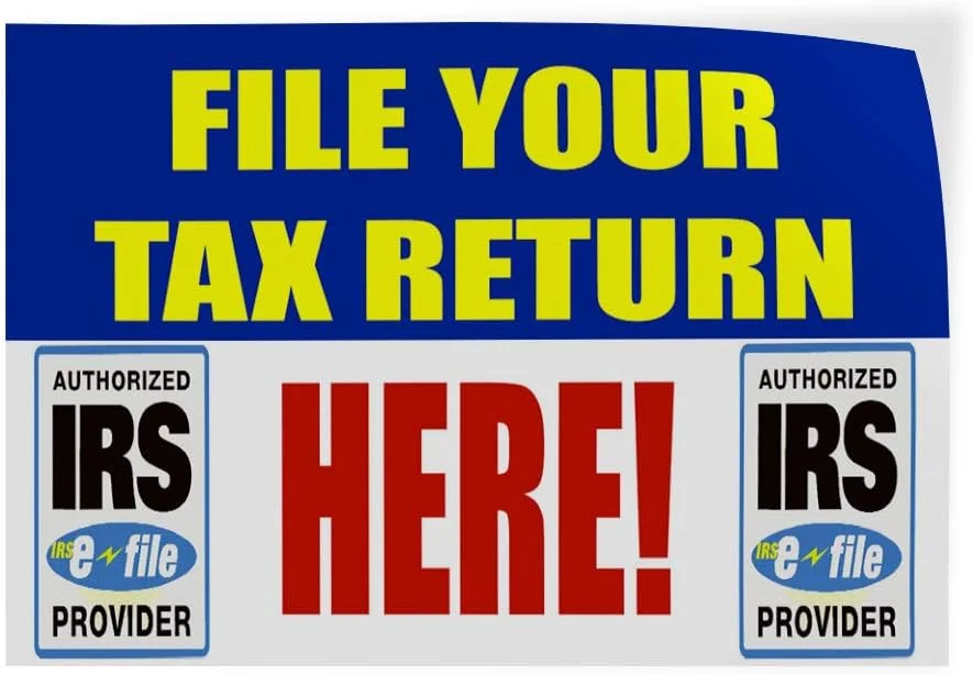 برچسب های وینیل Fastasticdeals در اندازه های مختلف - اینجا اظهارنامه مالیاتی خود را ثبت کنید! علامت ایمنی صنعتی کسب و کار Irs - برچسب وینیل کسب و کار 35x25 سانتی متر