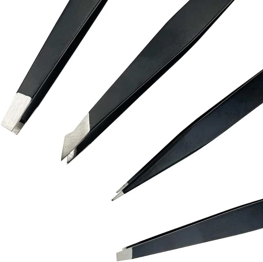 ست موچین حرفه ای ابرو Smukdoo، ست 4 عددی موچین ابرو برای از بین بردن موهای زیرپوستی، اکستنشن مژه، موچین ابرو (مشکی) ست موچین حرفه ای ابرو Smukdoo، ست 4 عددی موچین ابرو برای از بین بردن موهای زیرپوستی، اکستنشن مژه، موچین ابرو (مشکی)