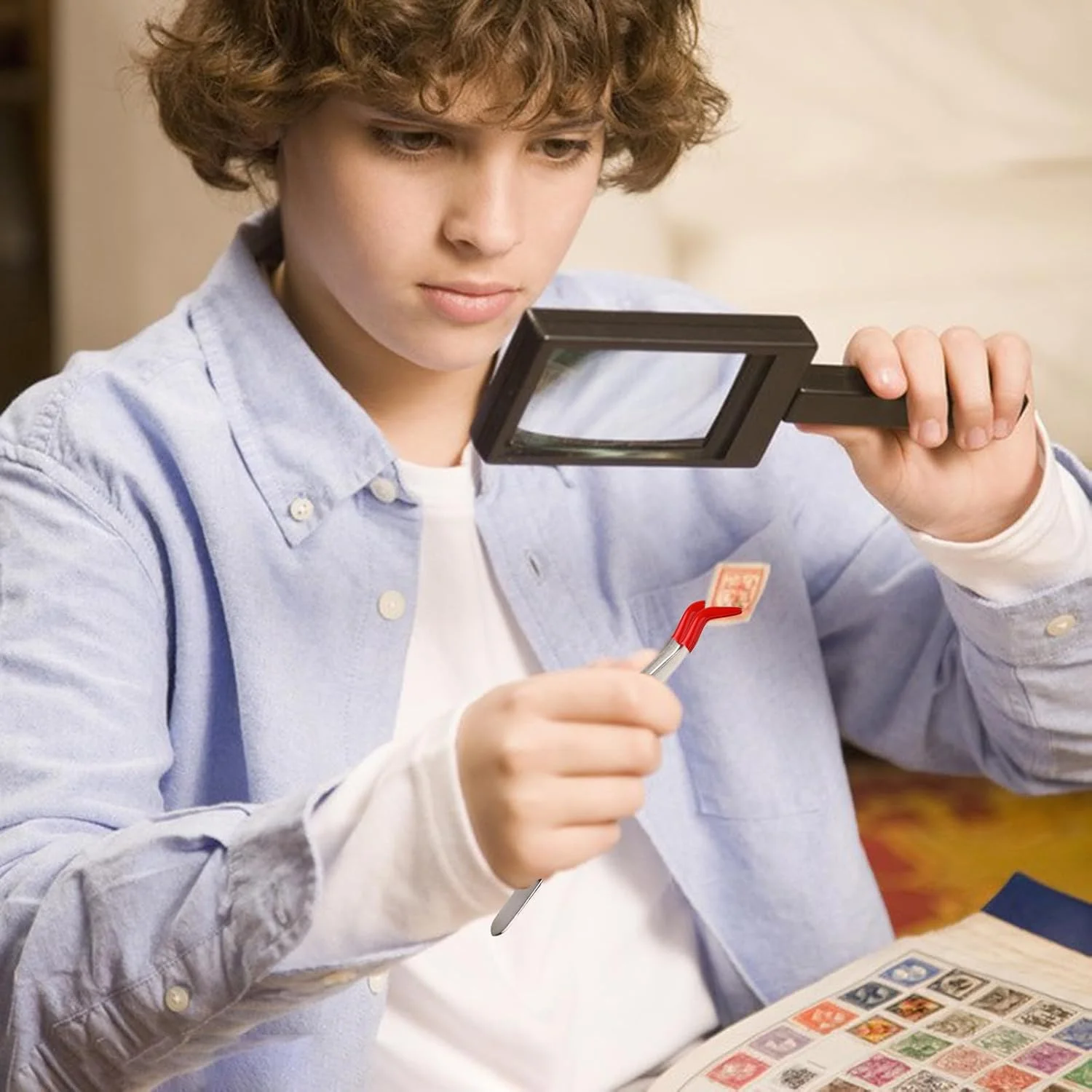 Sliverdew 2-Piece Craft Tweezers with Rubber Tips, Stainless Steel, Red, Practical, Angled & Curved Tips for Jewellery, DIY Crafts, Stamp Coins Sliverdew 2-Piece Craft Tweezers with Rubber Tips, Stainless Steel, Red, Practical, Angled & Curved Tips for Jewellery, DIY Crafts, Stamp Coins