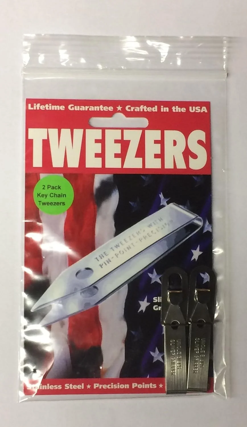Sliver Gripper Silver Uncle Bills Precision Key Chain Tweezers (Pack of 2) Sliver Gripper Silver Uncle Bills Precision Key Chain Tweezers (Pack of 2)