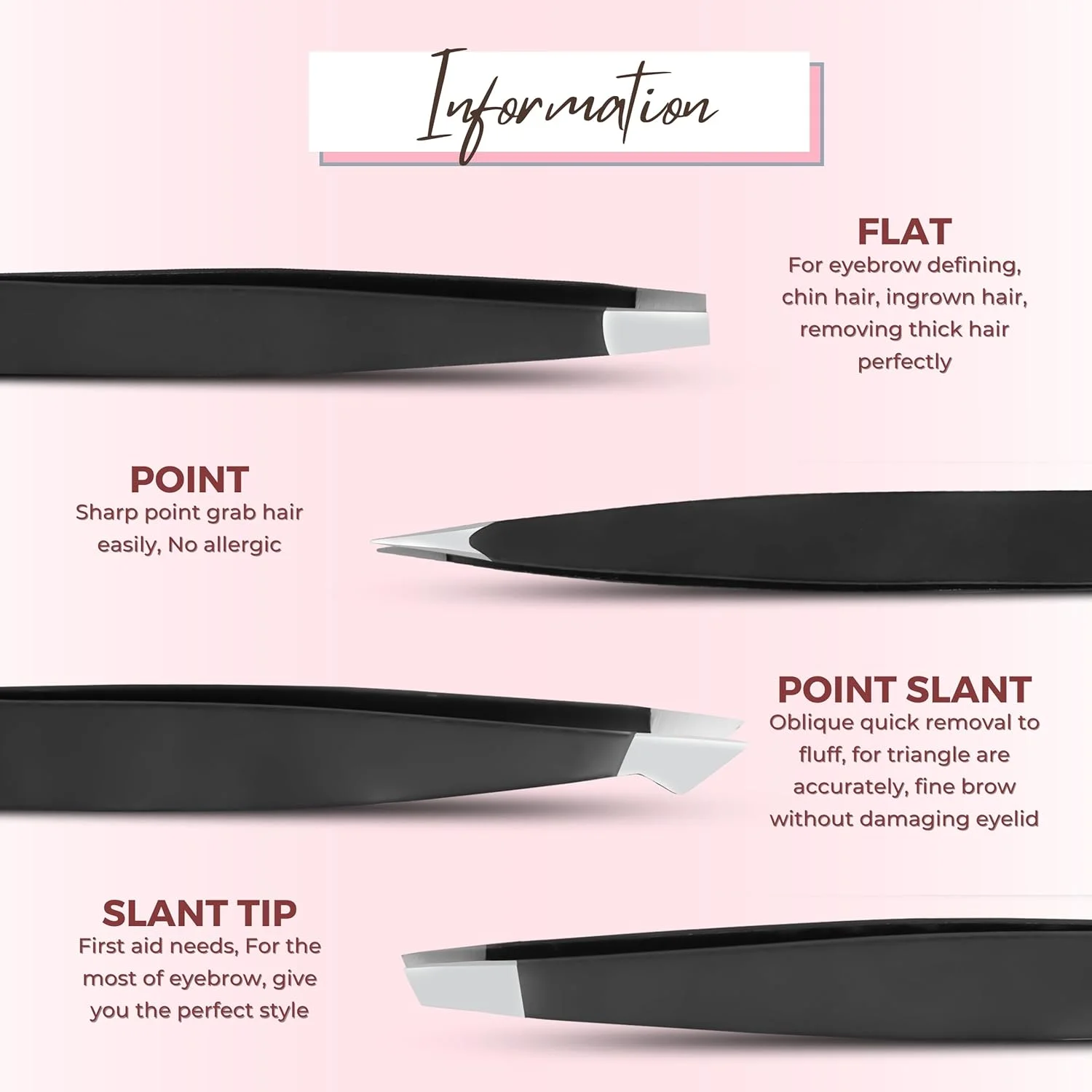 موچین سیوته، بسته 4 عددی، مشکی