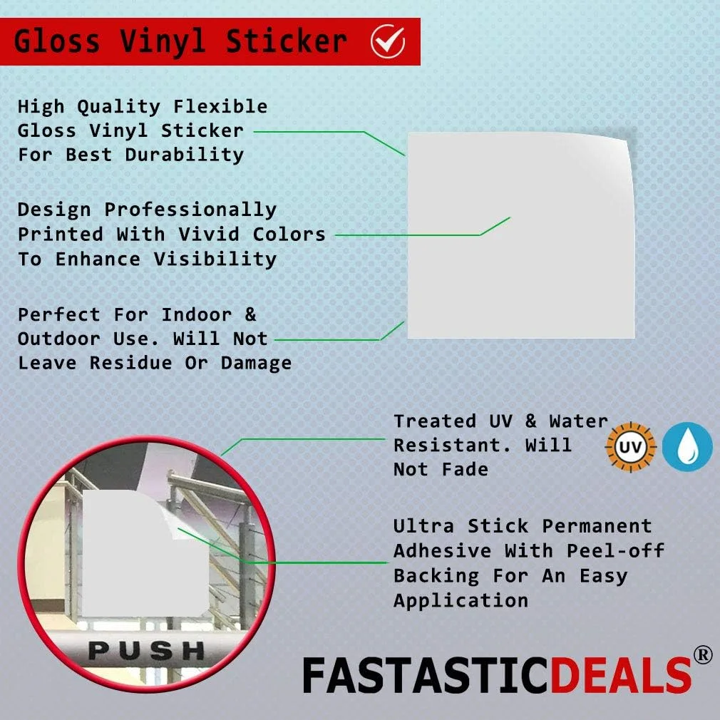 برچسب های صنعتی Fastasticdeals، استیکرهای مربعی وینیل، علامت بوق هوای اضطراری، خروجی آتش نشانی و علامت ایمنی صنعتی اضطراری، فقط طراحی برچسب 10x10 اینچ