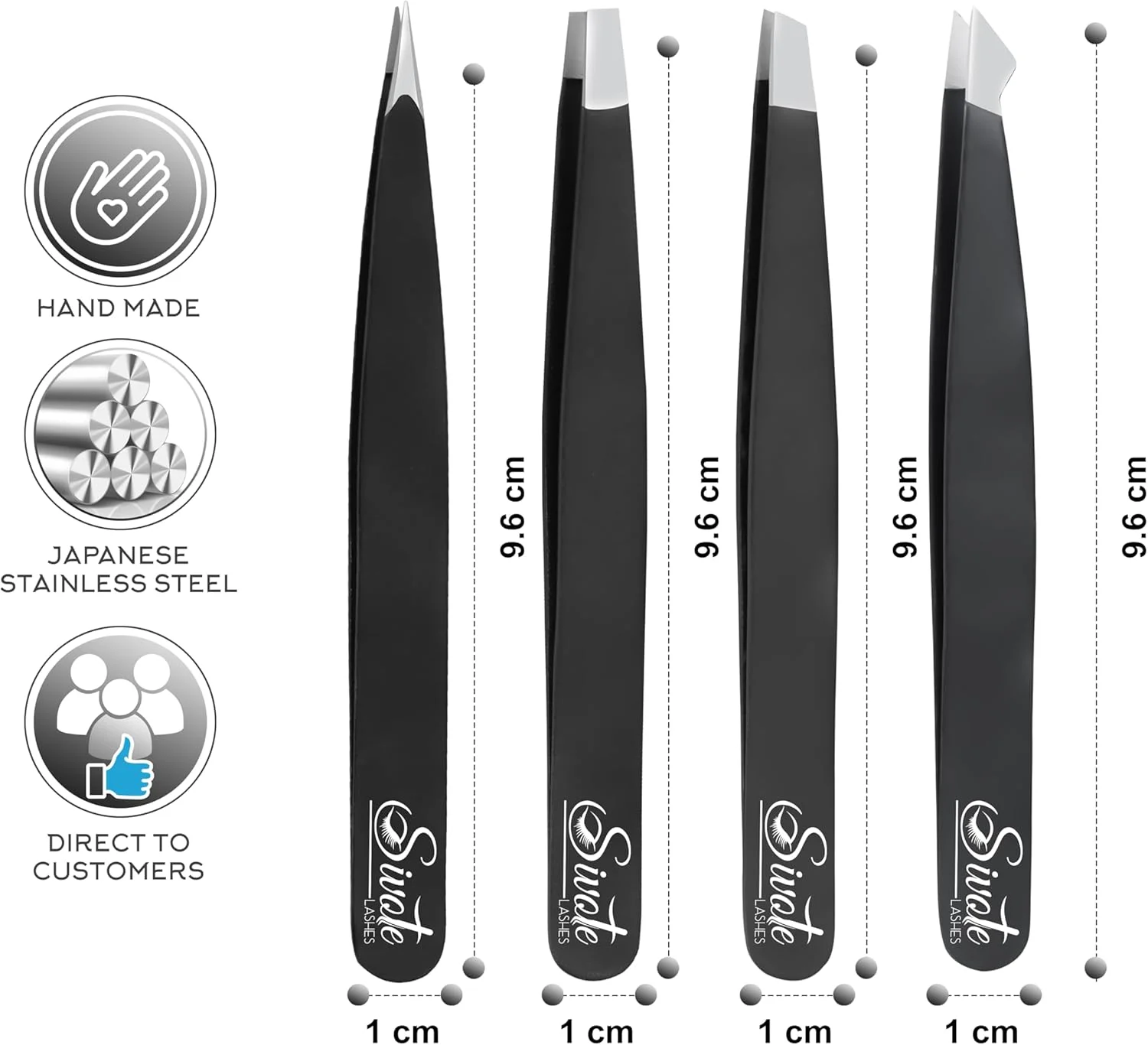 موچین سیوته، بسته 4 عددی، مشکی