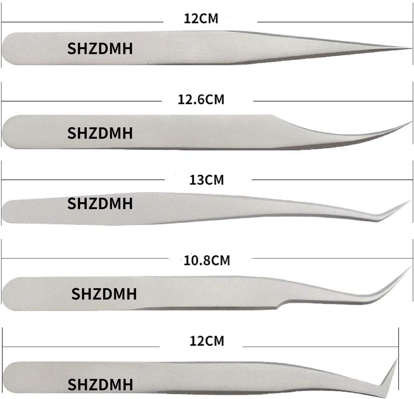 ست موچین اکستنشن مژه SHZDMH، ابزار اپلیکاتور مژه، موچین های نوک تیز خمیده و مستقیم برای اکستنشن مژه ست موچین اکستنشن مژه SHZDMH، ابزار اپلیکاتور مژه، موچین های نوک تیز خمیده و مستقیم برای اکستنشن مژه