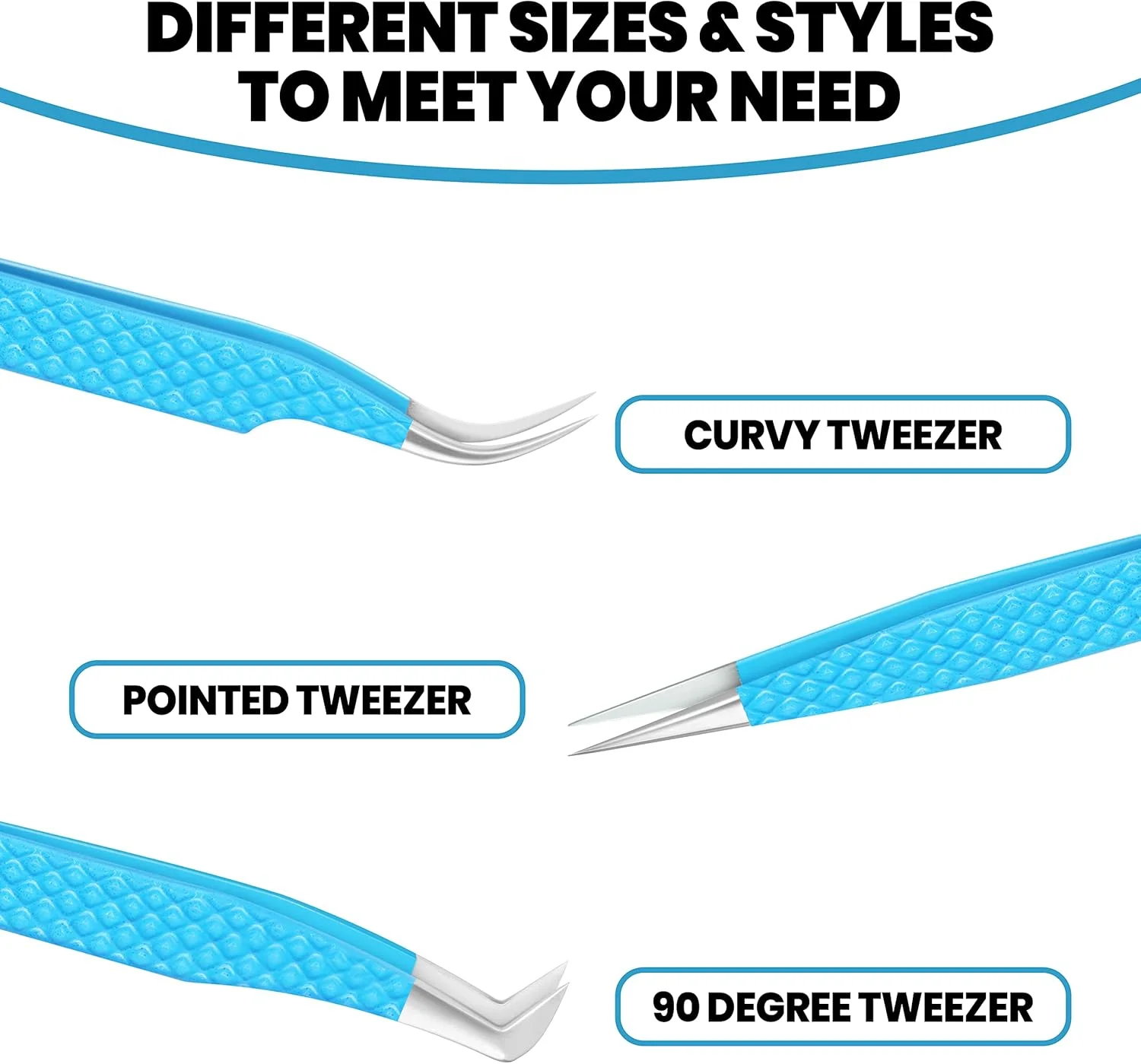 موچین اکستنشن مژه SialBE - ست 3 عددی موچین مژه با دسته الماسی برای اکستنشن مژه - موچین مژه صاف، خمیده و L شکل، موچین اکستنشن مژه با نوک نقره ای موچین اکستنشن مژه SialBE - ست 3 عددی موچین مژه با دسته الماسی برای اکستنشن مژه - موچین مژه صاف، خمیده و L شکل، موچین اکستنشن مژه با نوک نقره ای