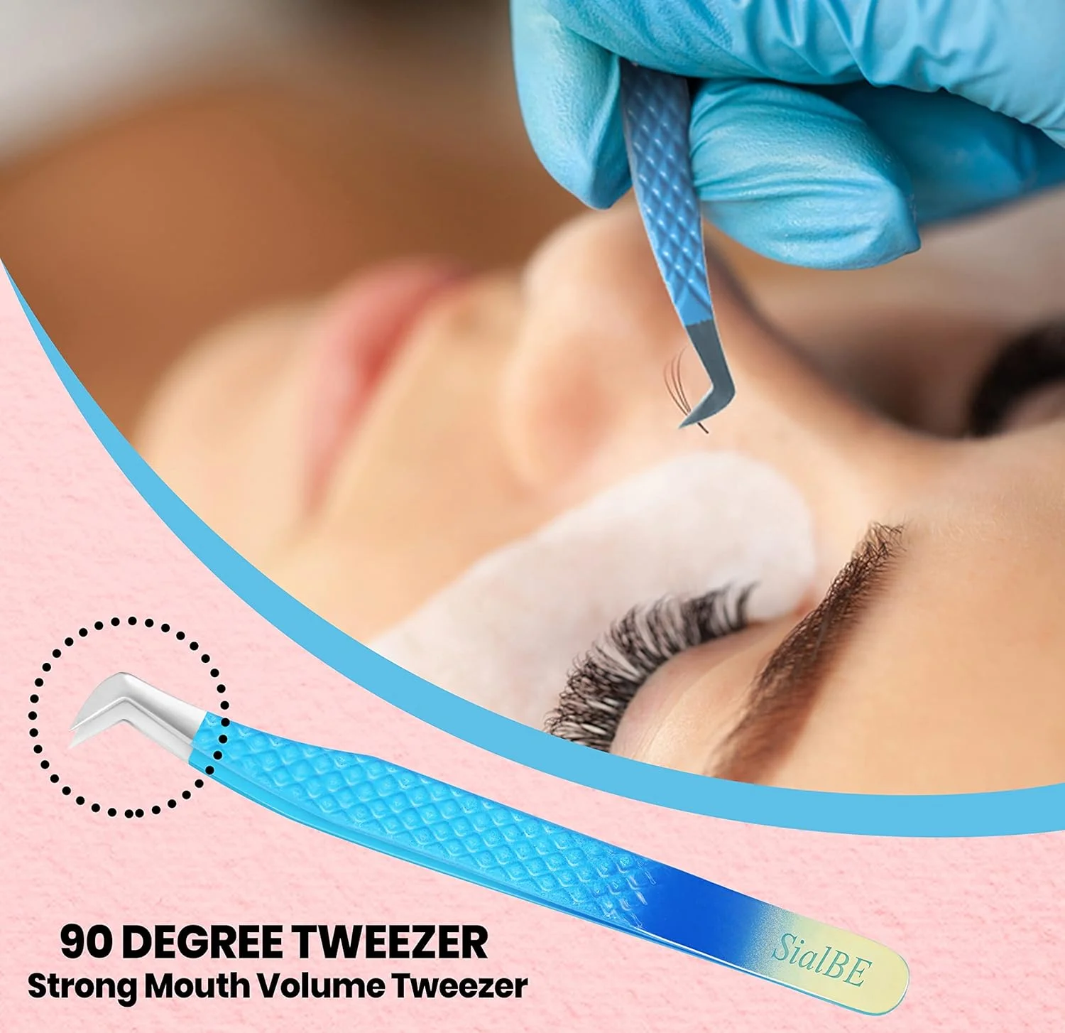 موچین اکستنشن مژه SialBE - ست 3 عددی موچین مژه با دسته الماسی برای اکستنشن مژه - موچین مژه صاف، خمیده و L شکل، موچین اکستنشن مژه با نوک نقره ای موچین اکستنشن مژه SialBE - ست 3 عددی موچین مژه با دسته الماسی برای اکستنشن مژه - موچین مژه صاف، خمیده و L شکل، موچین اکستنشن مژه با نوک نقره ای