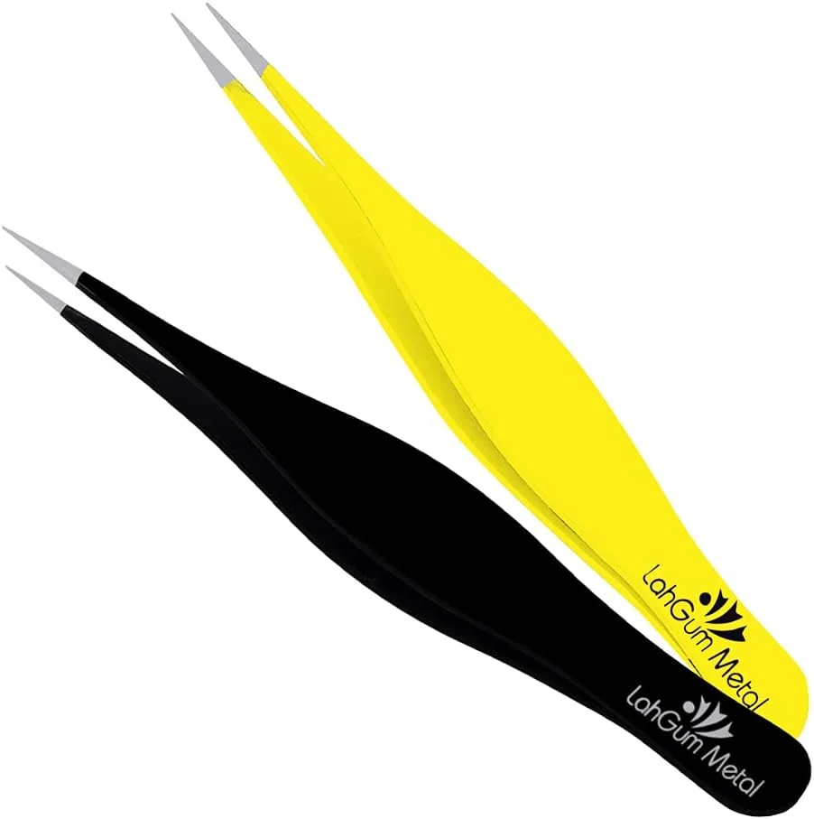 موچین فلزی نوک تیز LahGum، موچین دقیق با نوک ظریف، موچین جوش سرسیاه، موچین نوک سوزنی، موچین نوک تیز برای از بین بردن موهای زیر پوستی