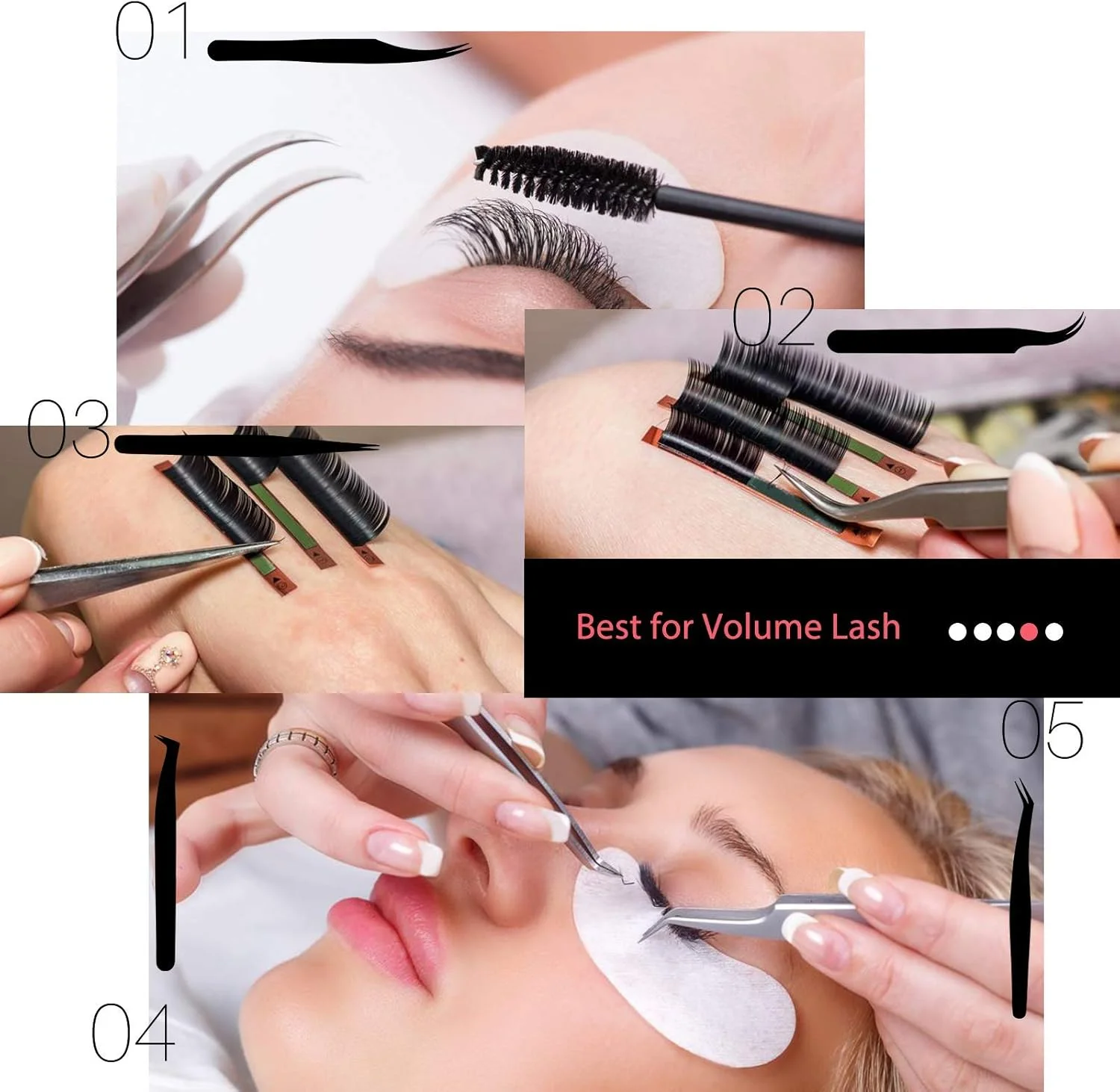 ست موچین اکستنشن مژه SHZDMH، ابزار اپلیکاتور مژه، موچین های نوک تیز خمیده و مستقیم برای اکستنشن مژه ست موچین اکستنشن مژه SHZDMH، ابزار اپلیکاتور مژه، موچین های نوک تیز خمیده و مستقیم برای اکستنشن مژه