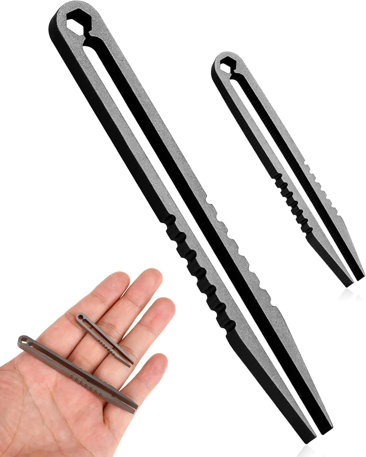 KALIONE 2 عدد موچین مینی تیتانیومی، موچین مسافرتی آلیاژی EDC قابل حمل، ابزار و گجت های کوچک EDC (مشکی) KALIONE 2 عدد موچین مینی تیتانیومی، موچین مسافرتی آلیاژی EDC قابل حمل، ابزار و گجت های کوچک EDC (مشکی)