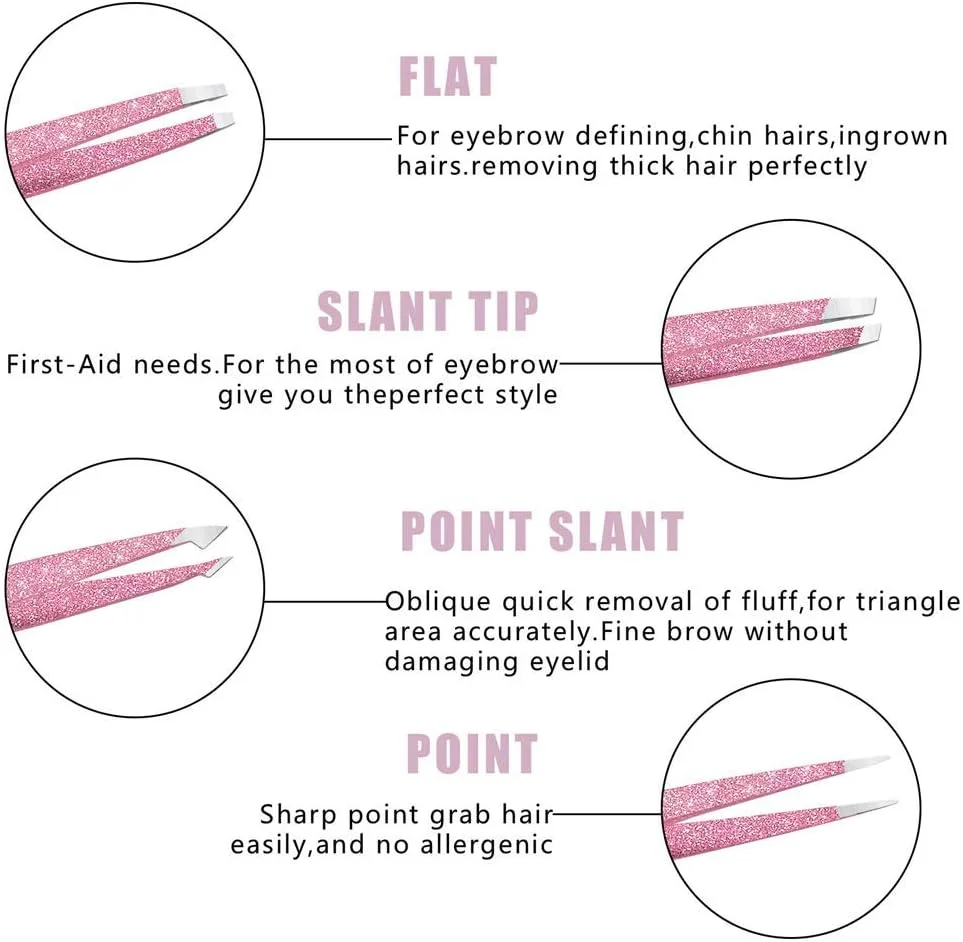 ست موچین 4 عددی Amytor، موچین های حرفه ای نوک مورب و نوک تیز استیل ضد زنگ با کیف چرمی - دقت برای ابرو، موهای زیر پوستی، موهای صورت، جوش های سرسیاه و اکستنشن مژه (رزگلد) ست موچین 4 عددی Amytor، موچین های حرفه ای نوک مورب و نوک تیز استیل ضد زنگ با کیف چرمی - دقت برای ابرو، موهای زیر پوستی، موهای صورت، جوش های سرسیاه و اکستنشن مژه (رزگلد)