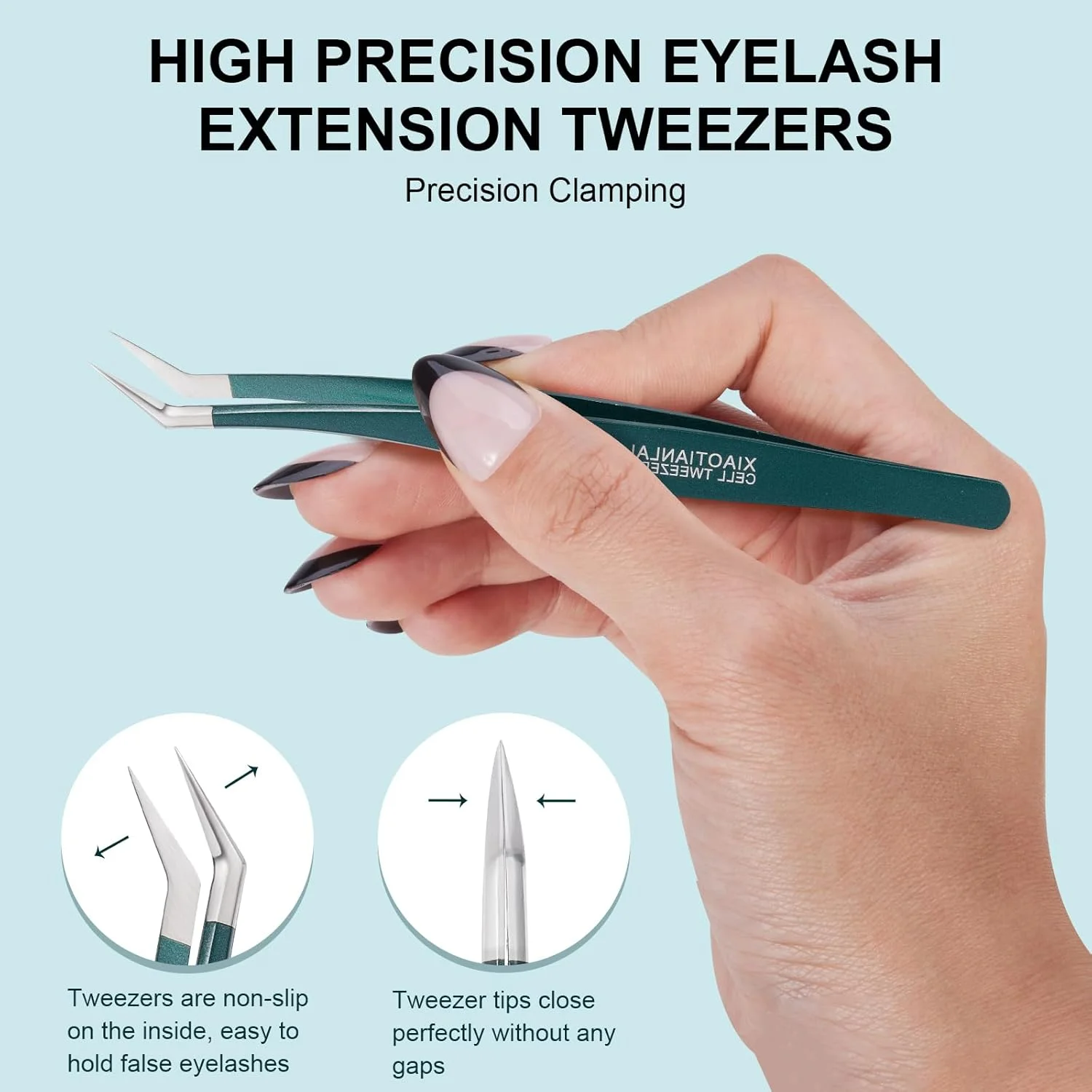 موچین استیل FYB برای مژه، موچین برای مژه با سر خمیده، برای نگه داشتن مژه یا برداشتن ابرو، (سبز تیره 2 عدد) موچین استیل FYB برای مژه، موچین برای مژه با سر خمیده، برای نگه داشتن مژه یا برداشتن ابرو، (سبز تیره 2 عدد)