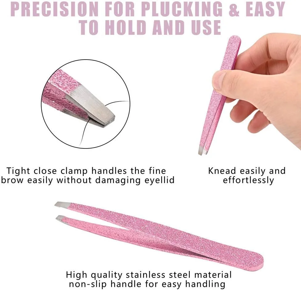 ست موچین 4 عددی Amytor، موچین های حرفه ای نوک مورب و نوک تیز استیل ضد زنگ با کیف چرمی - دقت برای ابرو، موهای زیر پوستی، موهای صورت، جوش های سرسیاه و اکستنشن مژه (رزگلد) ست موچین 4 عددی Amytor، موچین های حرفه ای نوک مورب و نوک تیز استیل ضد زنگ با کیف چرمی - دقت برای ابرو، موهای زیر پوستی، موهای صورت، جوش های سرسیاه و اکستنشن مژه (رزگلد)