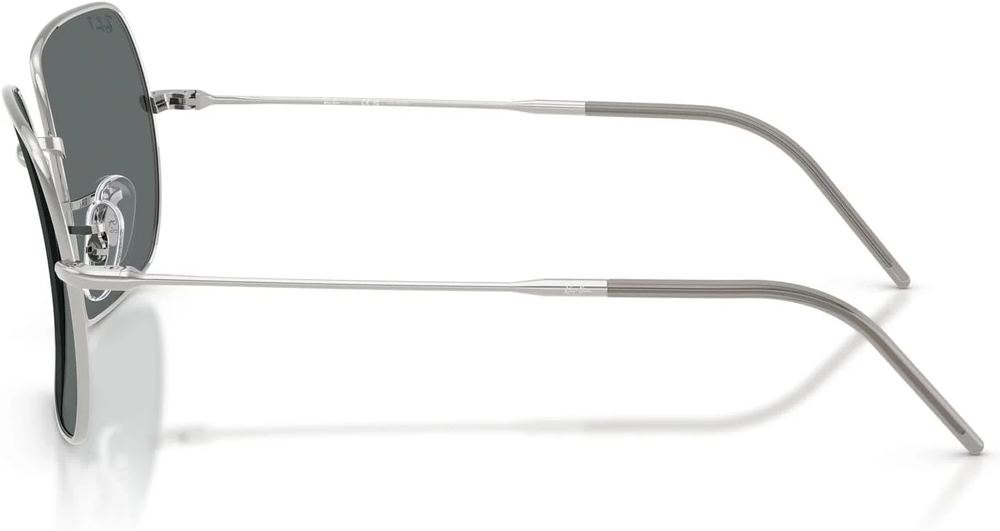 عینک آفتابی زنانه ری بن مدل RBR0104S Square 1971 Reverse، نقره ای/خاکستری تیره پلاریزه، 54 میلی متر