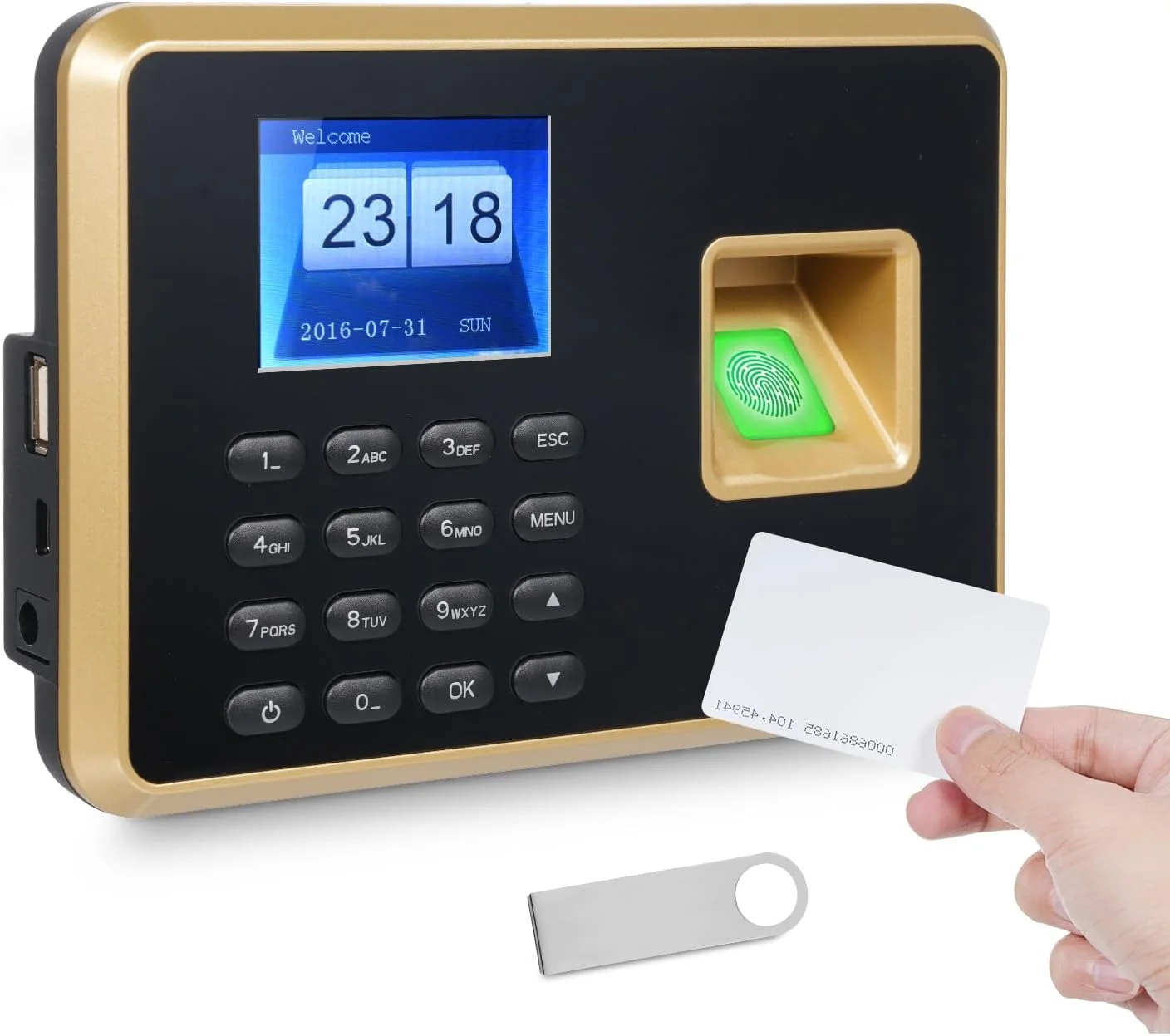 دستگاه حضور و غیاب بیومتریک برای کارکنان، پشتیبانی از ۱۰۰۰ اثر انگشت، ۱۰۰۰ رمز عبور، ۱۰۰۰ کارت شناسایی، سیستم ۵ زبانه، پورت USB، دستگاه مدیریت داده مناسب برای DOOMUN