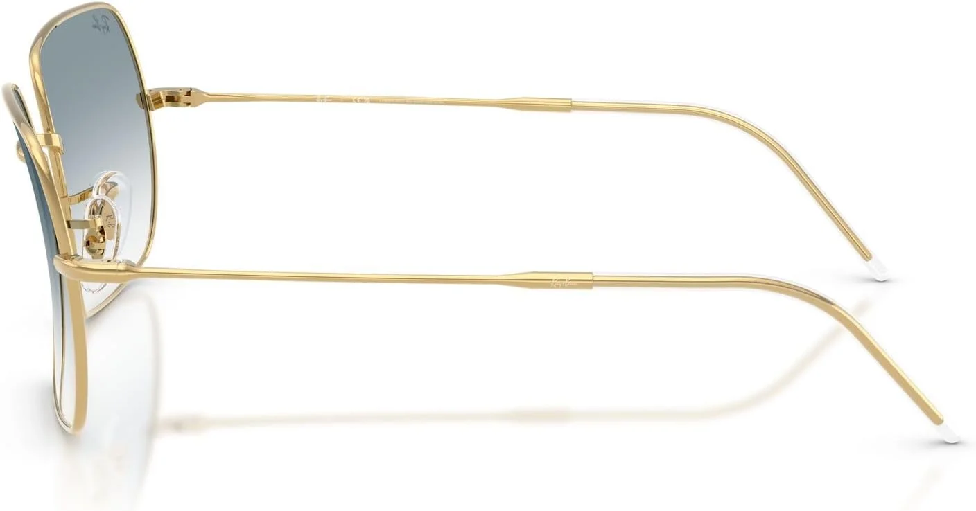 عینک آفتابی زنانه ری-بن مدل RBR0104S Square 1971 Reverse، طلایی/آبی گرادیان شفاف، 56 میلی متر