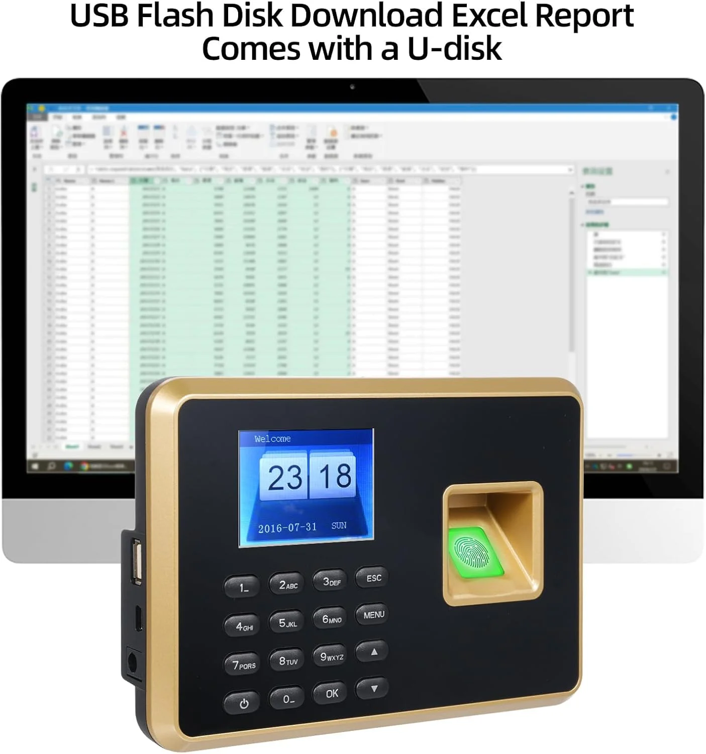 دستگاه حضور و غیاب بیومتریک برای کارمندان، پشتیبانی از 1000 اثر انگشت، 1000 رمز عبور، 1000 کارت شناسایی، سیستم 5 زبانه، پورت USB، دستگاه مدیریت داده مناسب برای دستگاه حضور و غیاب بیومتریک برای کارمندان، پشتیبانی از 1000 اثر انگشت، 1000 رمز عبور، 1000 کارت شناسایی، سیستم 5 زبانه، پورت USB، دستگاه مدیریت داده مناسب برای