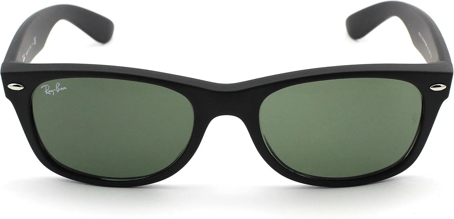 عینک آفتابی унисекс پلاریزه ری بن RB2132 مدل New Wayfarer، فریم مشکی/ لنز کریستال سبز پلاریزه 901/58، سایز متوسط