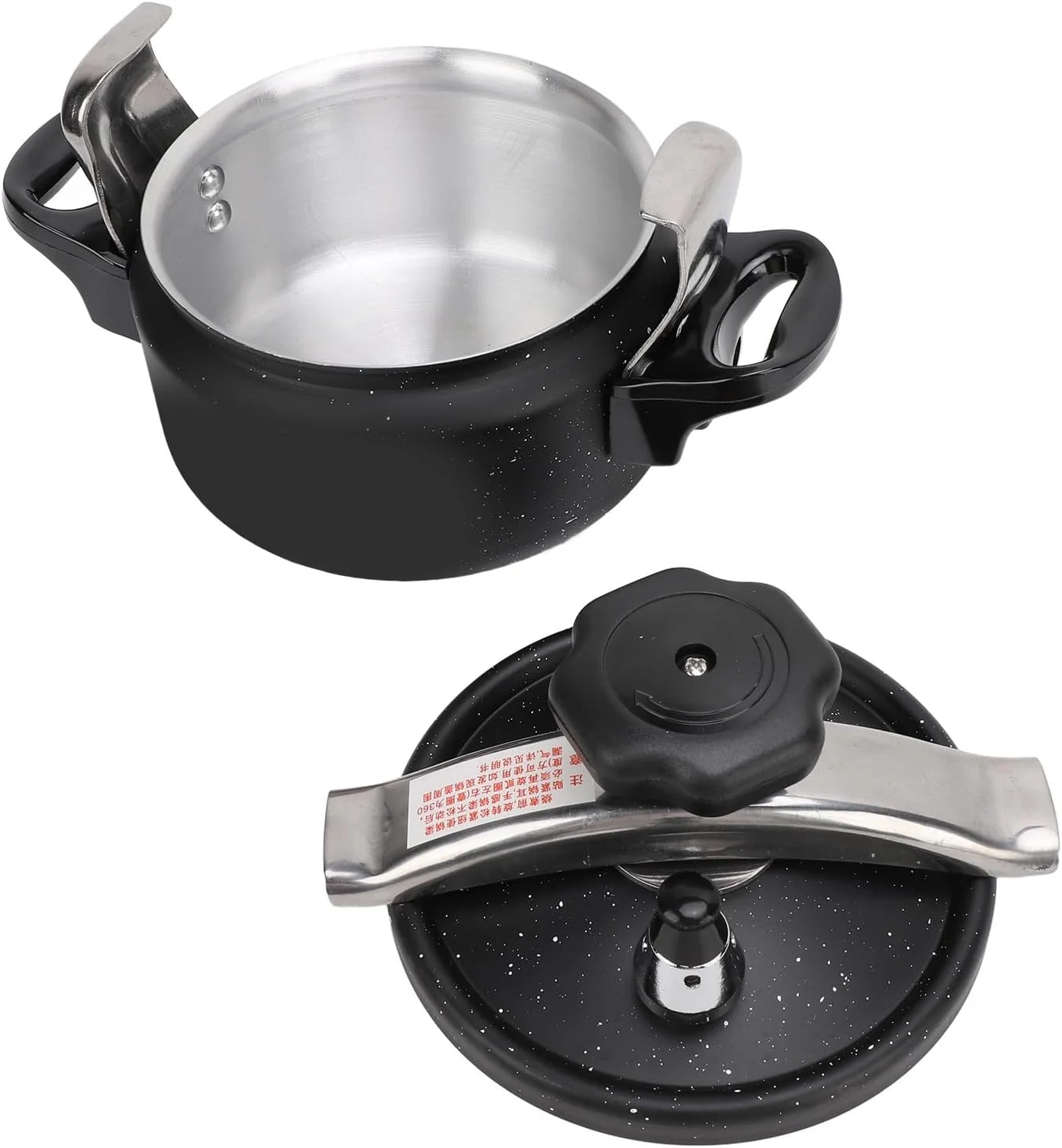 زودپز Eujgoov، زودپز آلیاژ آلومینیوم با ظرفیت بزرگ و کف چند لایه با باز شدن آسان برای اجاق سرامیکی و اجاق برقی (2 لیتر)