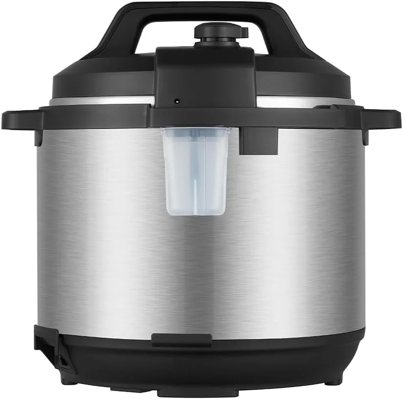 زودپز چندکاره 12 در 1 evvoli با نمایشگر LED دیجیتال، ظرفیت 8 لیتر، توان 1200 وات مدل EVKA-PC8012S مشکی/نقره‌ای