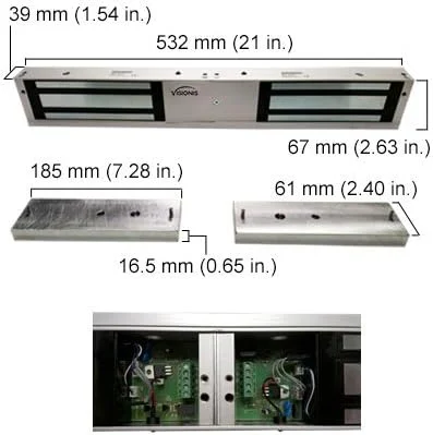 سیستم کنترل دسترسی یک درب Visionis FPC-5199 با قفل الکترومغناطیسی 1200 پوندی و گیرنده بی سیم و کیت ریموت