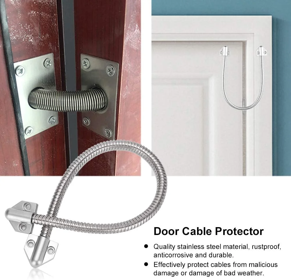 محافظ سیم درب زرهی VINGVO، مناسب برای درب های خروجی برقی تجاری 17.7 اینچی، محافظت از سیم درب برای سیستم کنترل دسترسی و زنگ تصویری، قطر 0.5 اینچ
