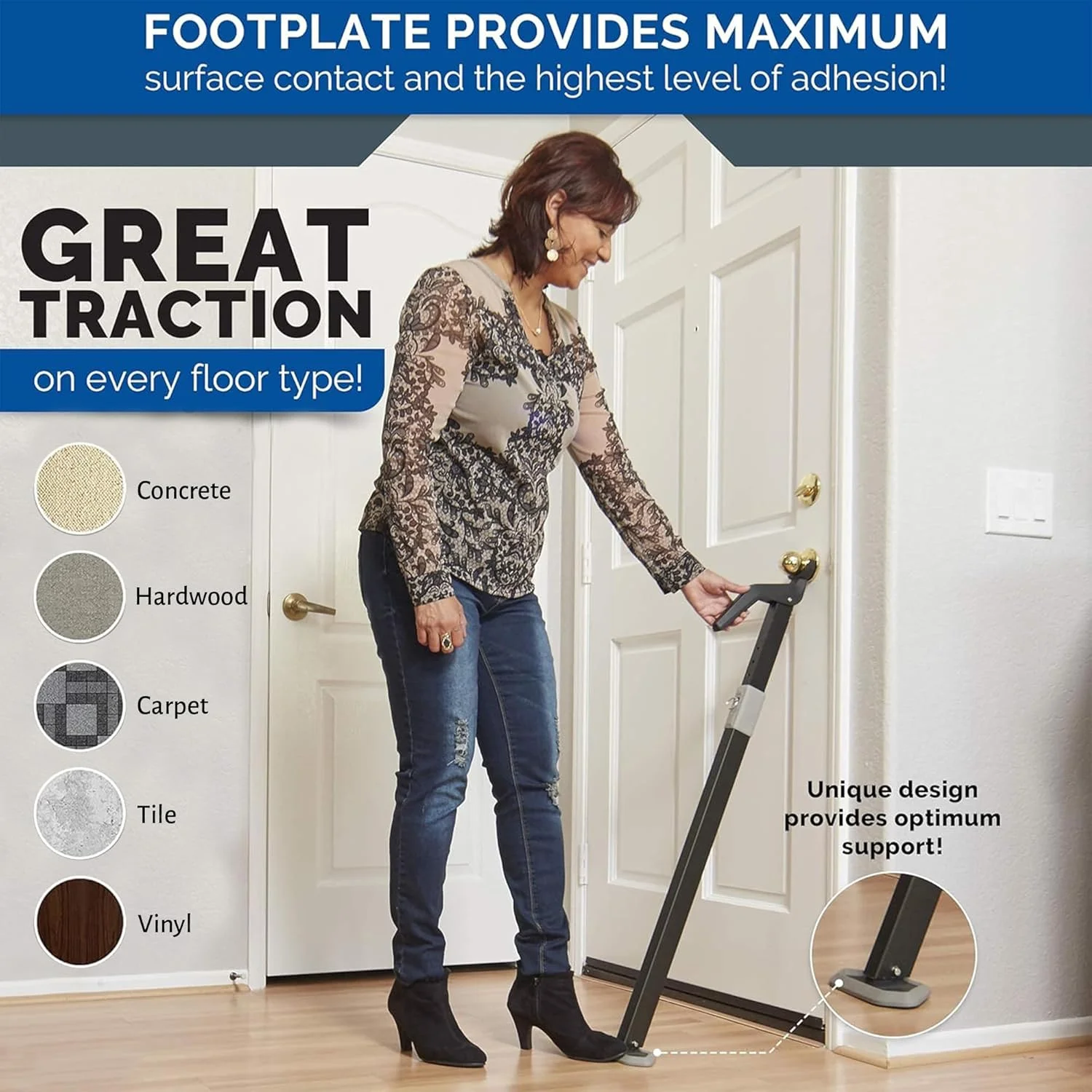 میله امنیتی درب سنگین SecuraDoor | دستگاه مسدود کننده درب جهانی و کاملاً قابل تنظیم برای دفاع از خانه | ایده آل برای استفاده مسکونی و تجاری برای محافظت در برابر ورود اجباری