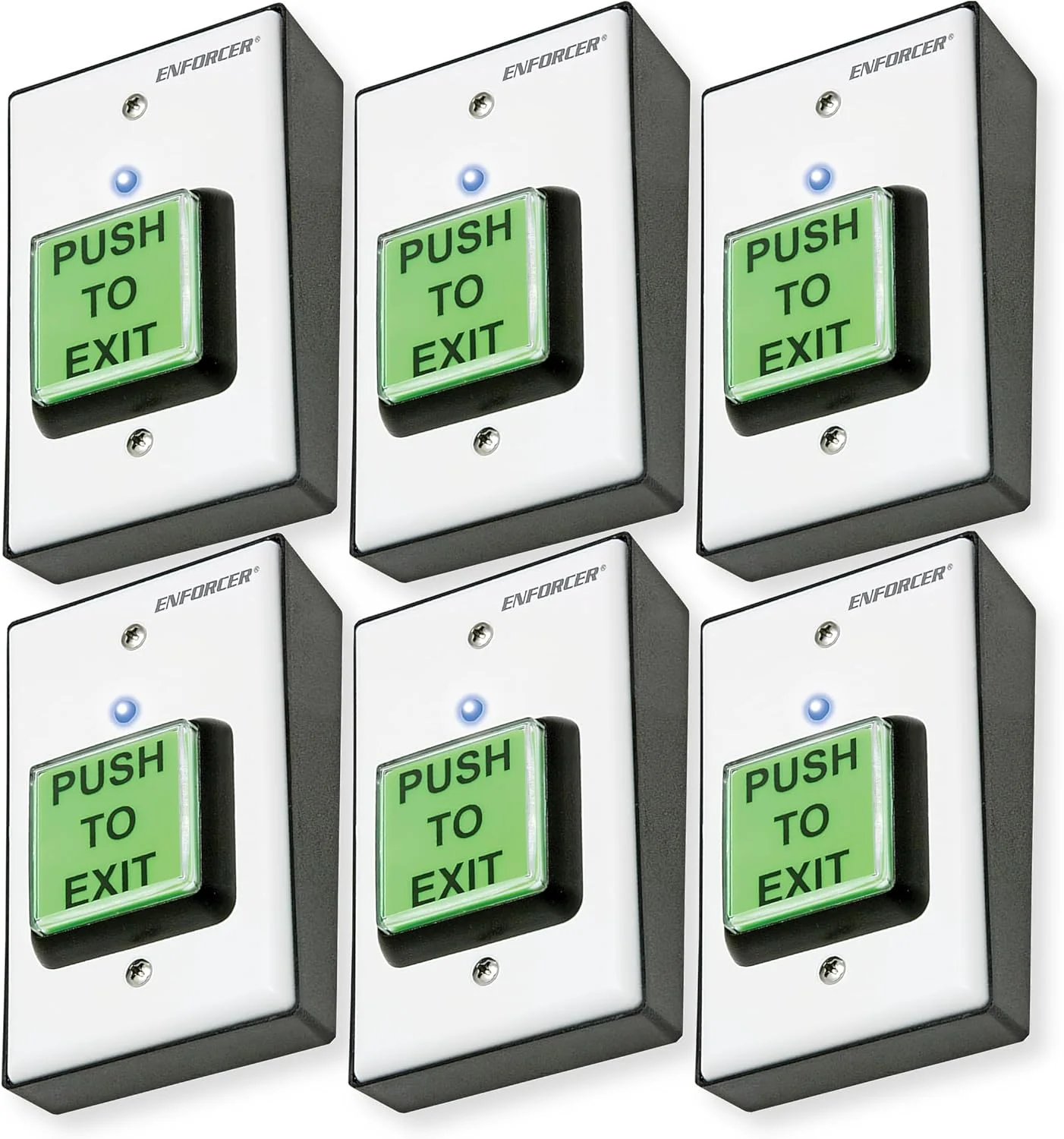 Seco-Larm SD-862T-GWSQ بسته 2 عددی فرستنده رومیزی بی سیم Enforcer، کنترل دسترسی، دکمه خروج فشاری، تغذیه با باتری، بدون سیم کشی، برد 250 فوت، امنیت داخلی