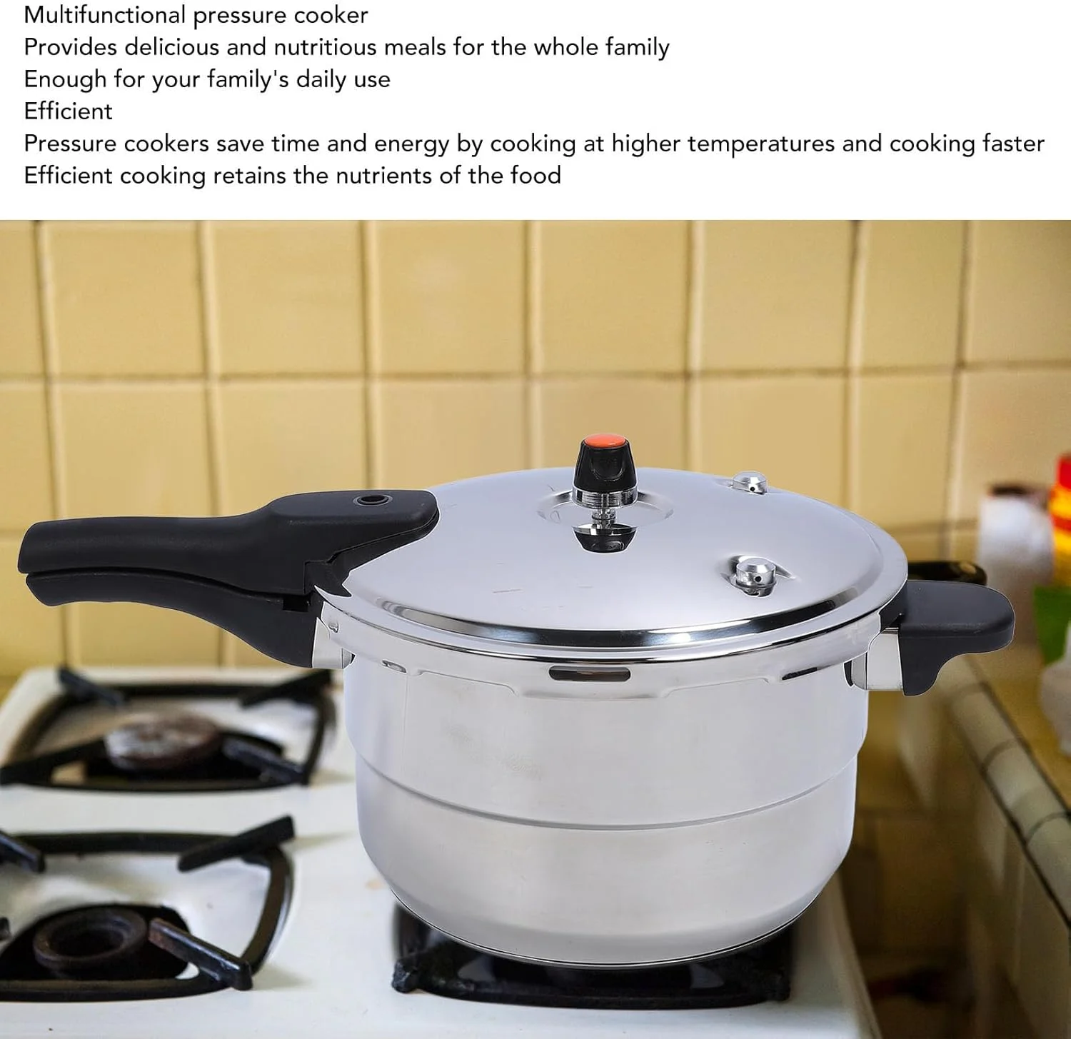 زودپز حرفه ای Luocute با ظرفیت بالا، پخت سریع و یکنواخت، استیل ضد زنگ 304، زودپز چند منظوره برای آشپزخانه منزل (8 لیتر)